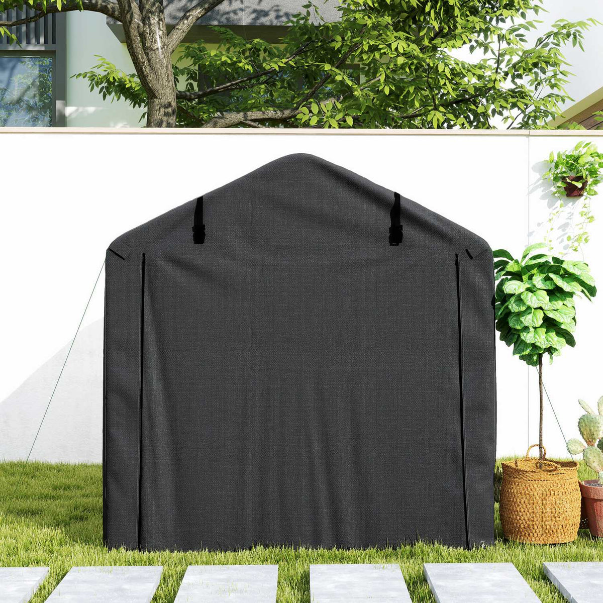 Outdoor Storage Tent – UV-Resistant PE, Galvanized Frame