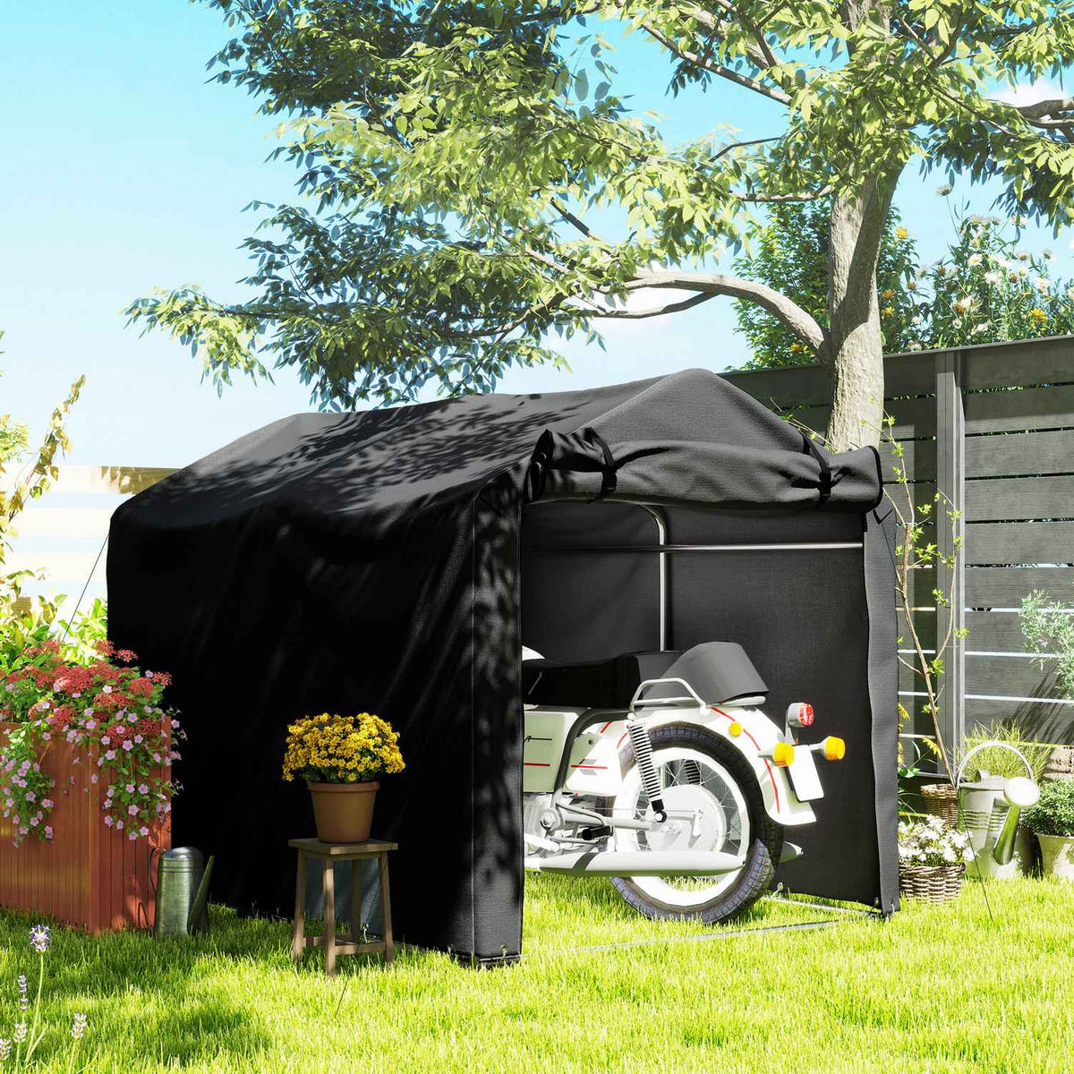 Outdoor Storage Tent – UV-Resistant PE, Galvanized Frame