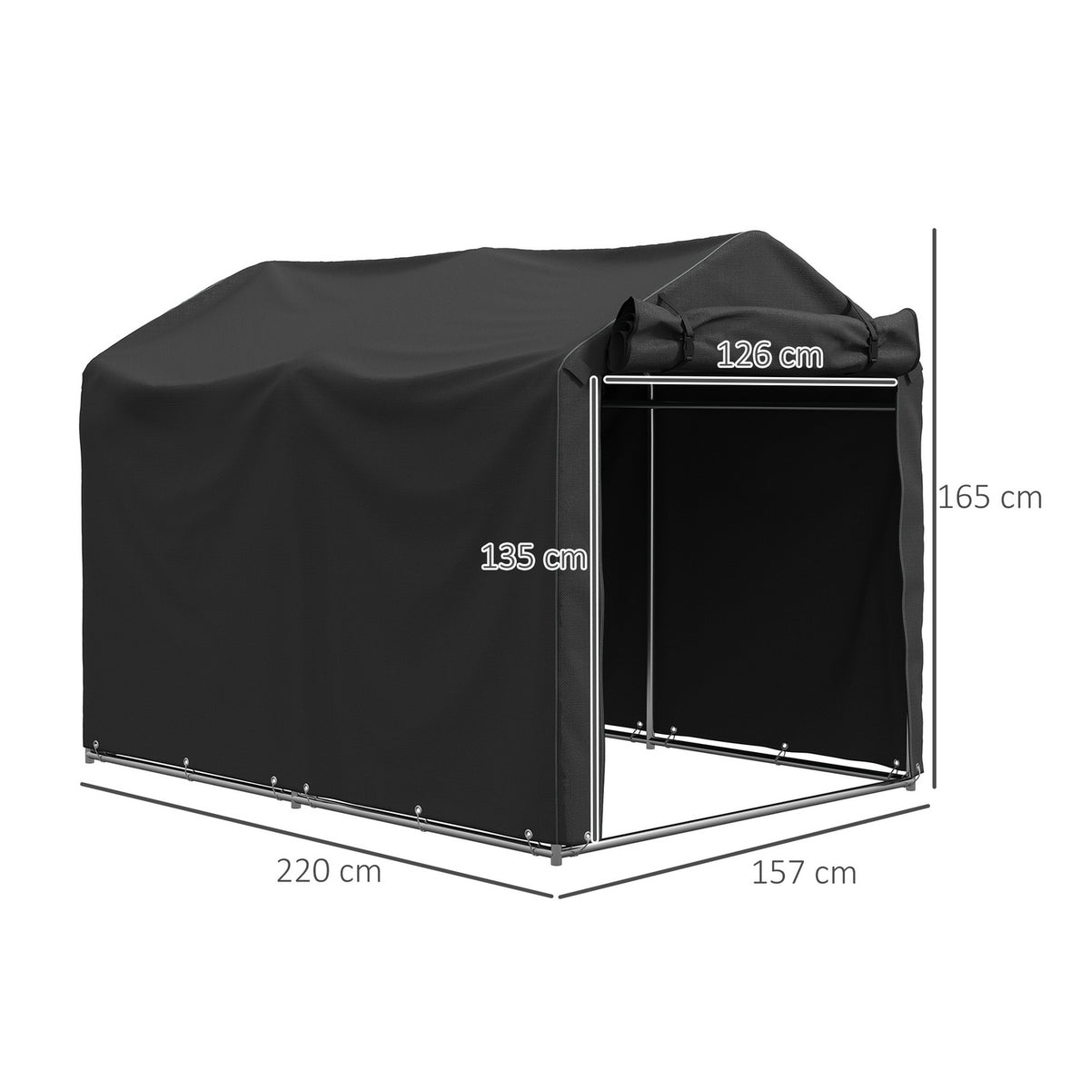 Outdoor Storage Tent – UV-Resistant PE, Galvanized Frame