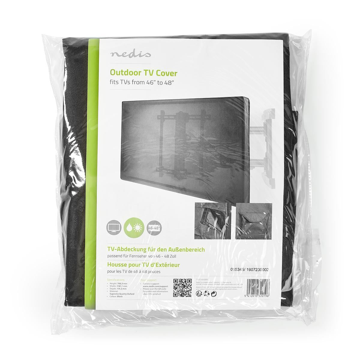 Outdoor TV protection | Screen size: 46 - 48 " | Highest quality Oxford | Black