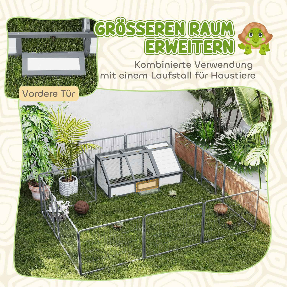 Outdoor Tortoise Enclosure, Bottomless, Easy Access