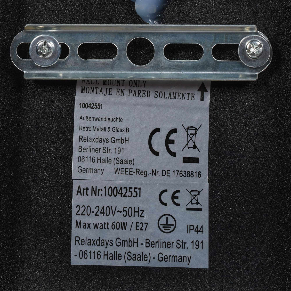 Outdoor Wall Light Black
