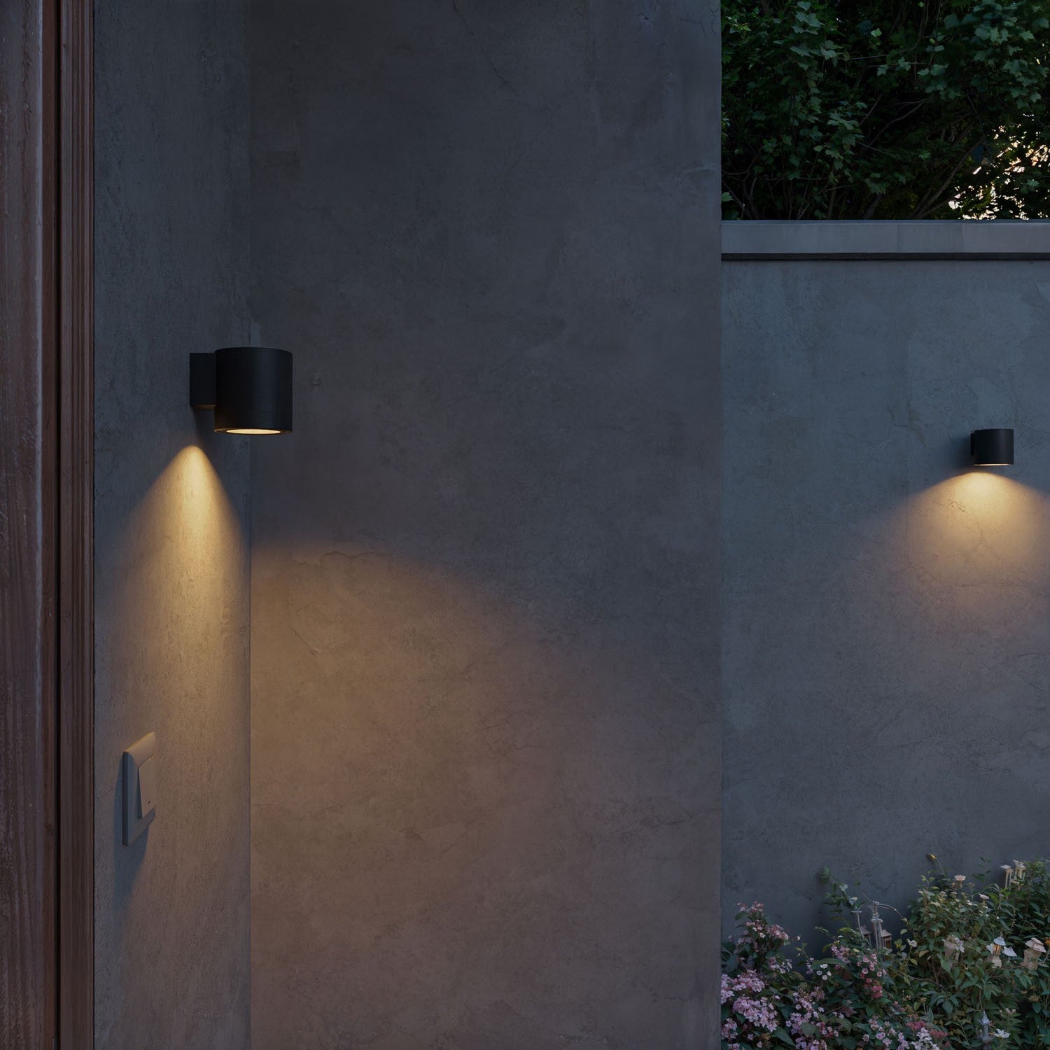 Outdoor Wall Light, Black, IP44, GU10 Socket
