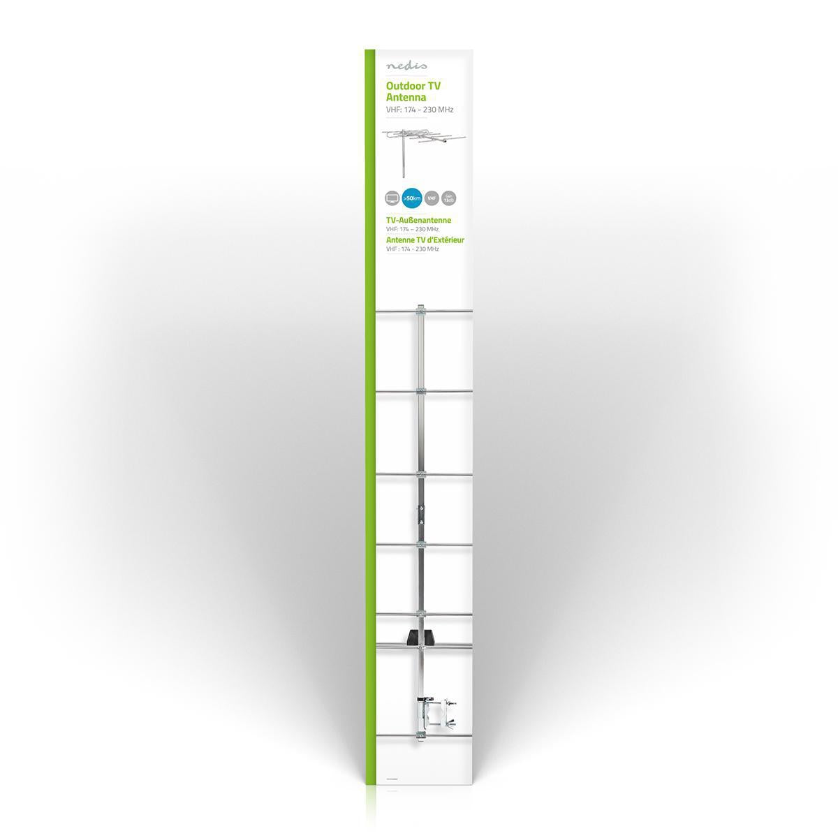 Outdoor antenna | VHF | Reception area: ≥50 km | Gain: 13 dB | 75 Ohm | Antenna length: 1348 mm | Aluminum