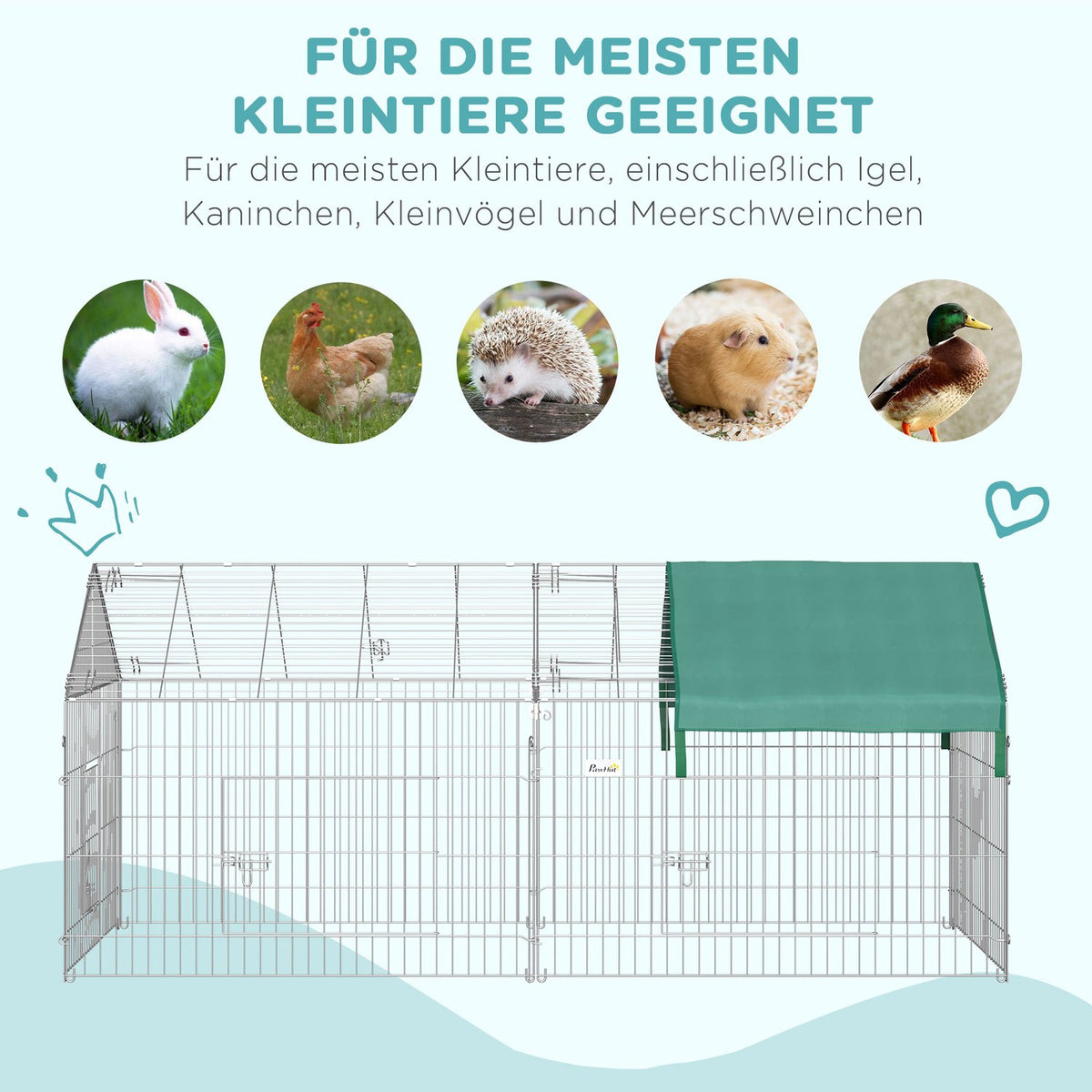 Outdoor enclosure, small animal enclosure, guinea pig enclosure, playpen with cover, outdoor enclosure, small animal enclosure for small animals, steel