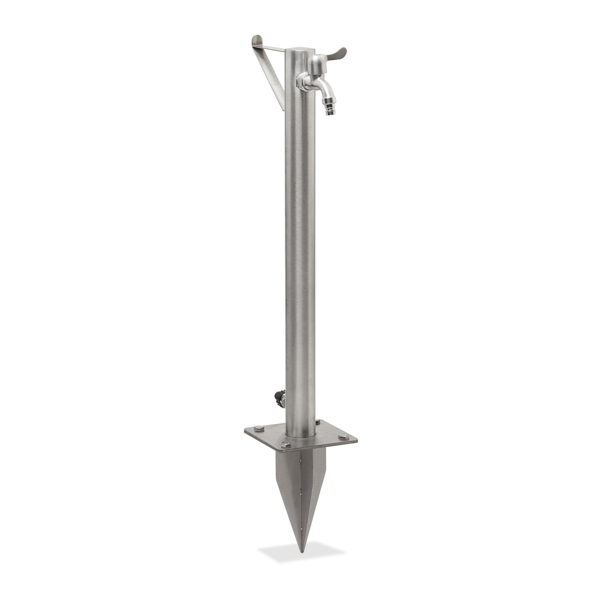 Outdoor faucet with hose holder