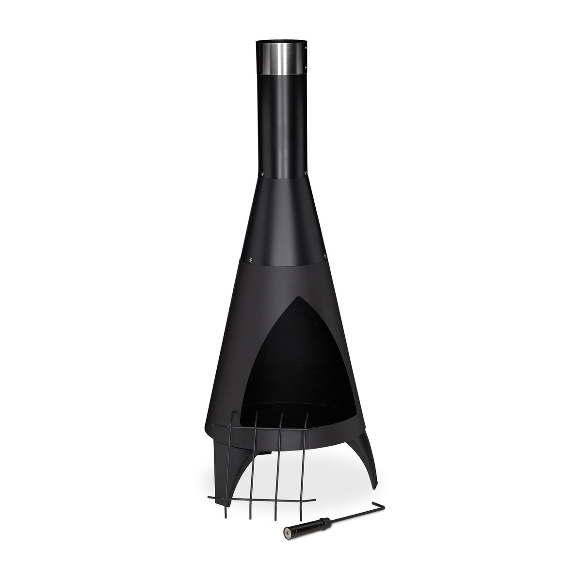 Outdoor fireplace open hearth black