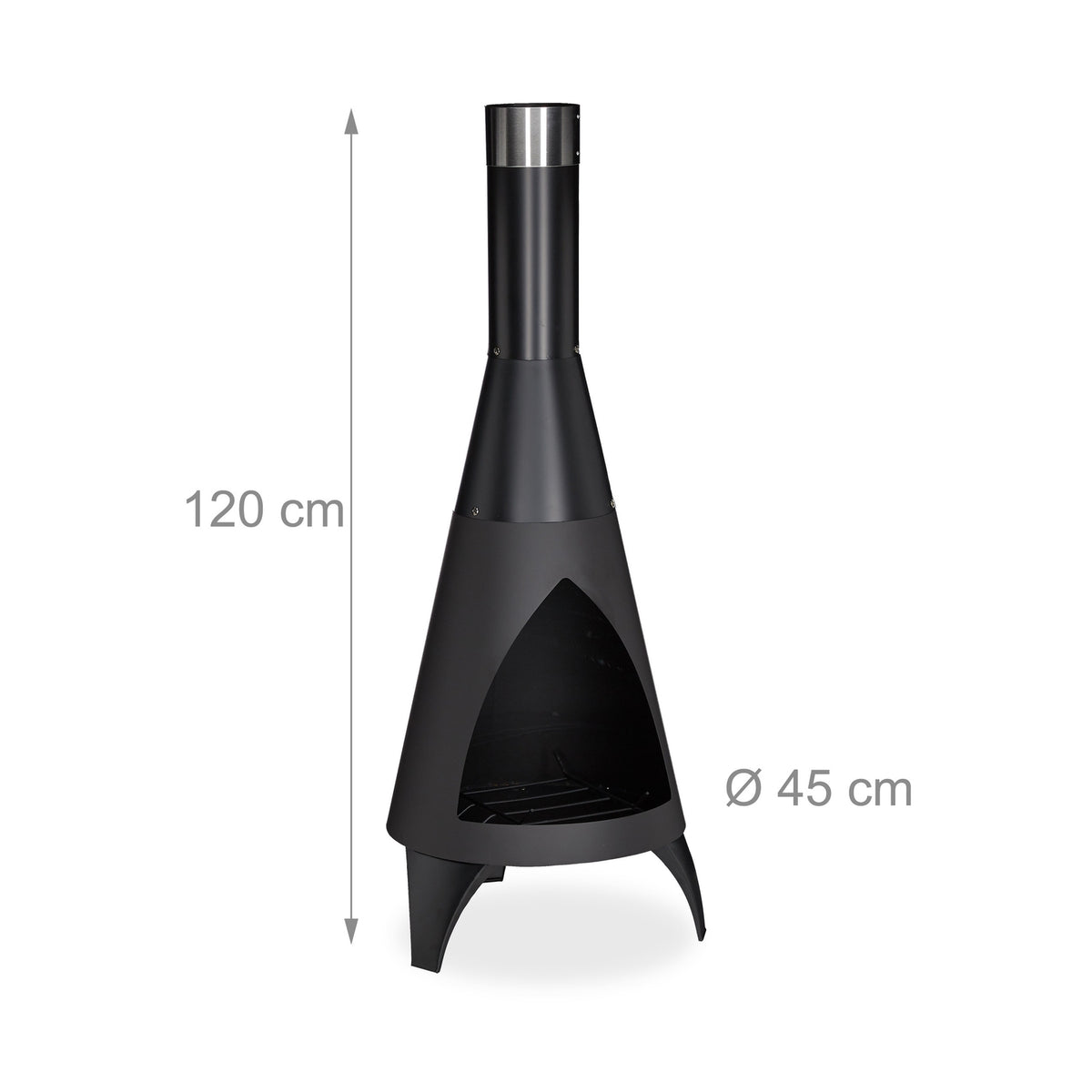 Outdoor fireplace open hearth black