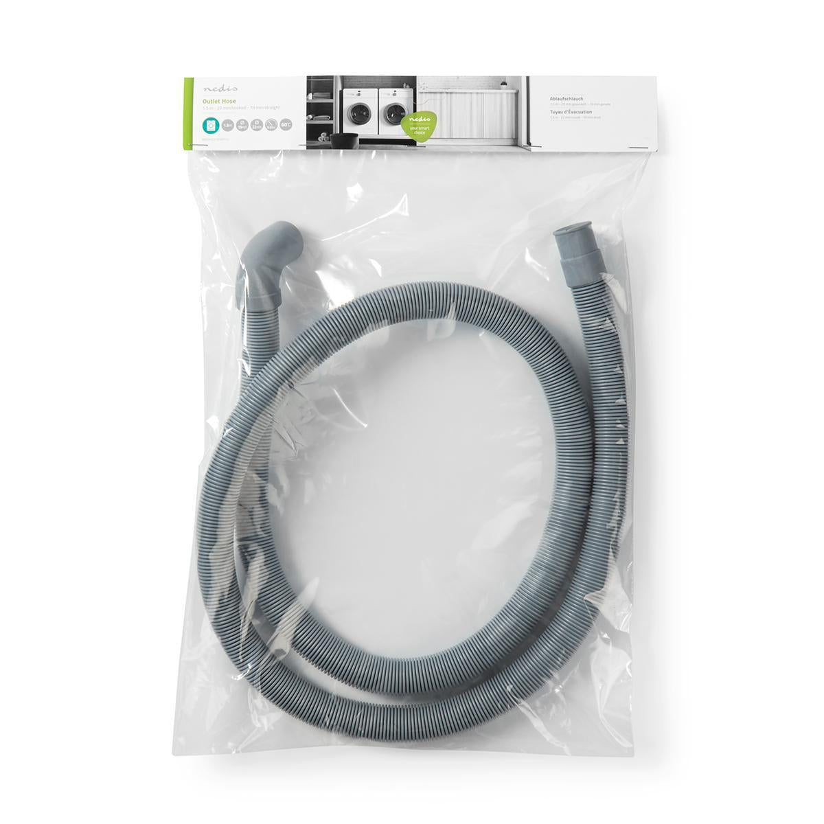 Outlet hose | 22 mm | 19mm | 0.5 Bar | 60 °C | 1.50 m | Usage: Dish / Washing machine | Gray