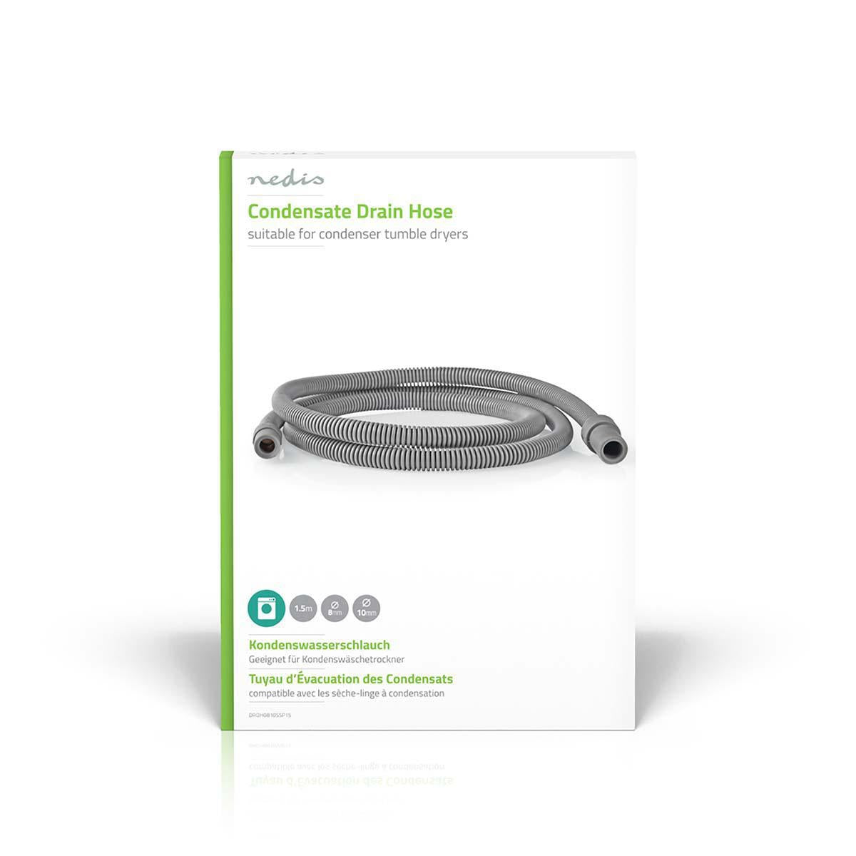 Outlet hose | 8mm | 10 mm | 1.50 m | Use: Condensing dryer | Rubber / Plastic | Gray