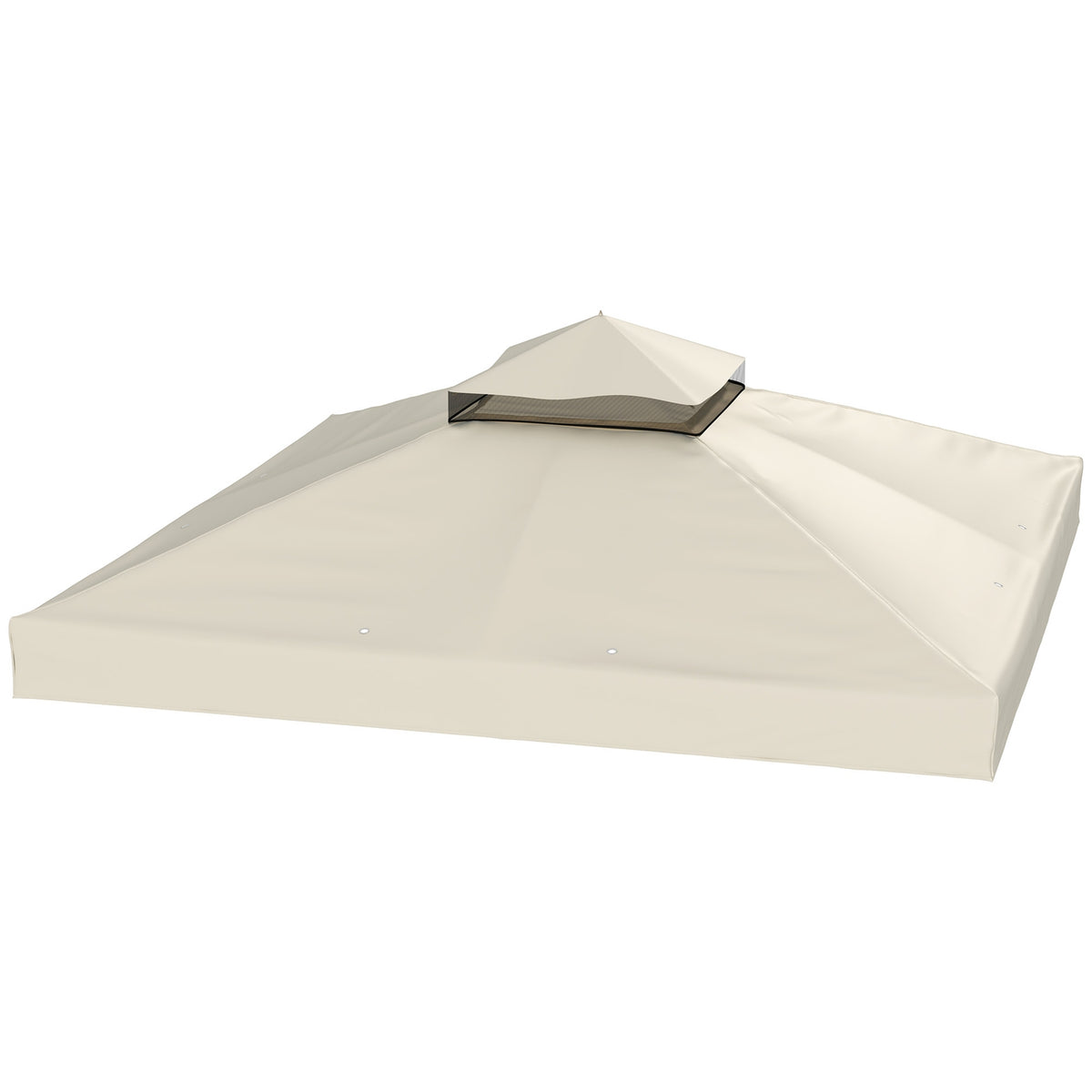 Outsuuny Replacement Roof for Gazebo 3 x 3 m Water Resistant Gazebo Roof Double Roof Replacement Cover for Garden Gazebo Oxford Fabric Replacement Parts 370gsm Cream White