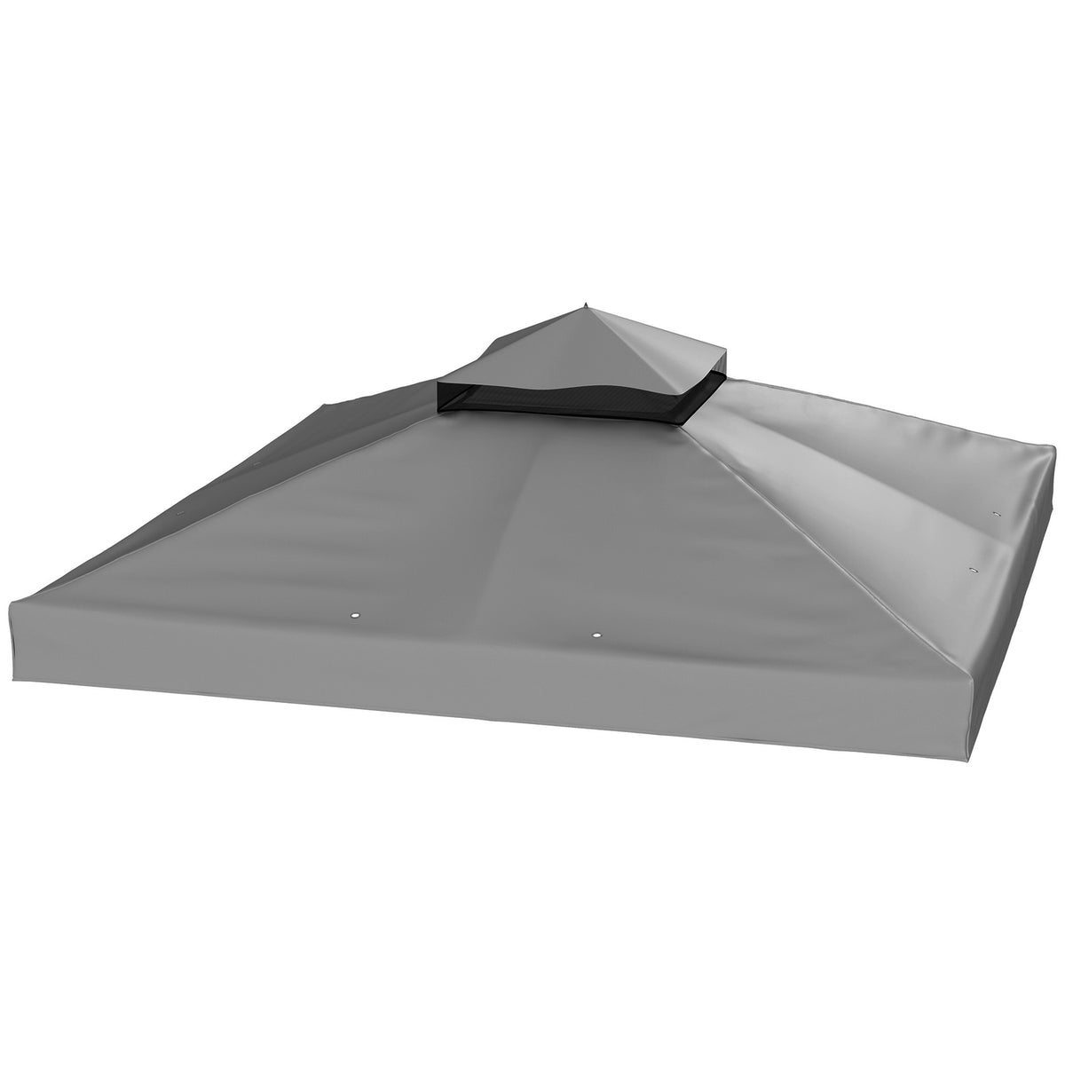 Outsuuny Replacement Roof for Gazebo 3x3m Waterproof Gazebo Roof Double Roof Replacement Cover for Garden Gazebo Oxford Fabric Replacement Parts 370gsm Dark Gray