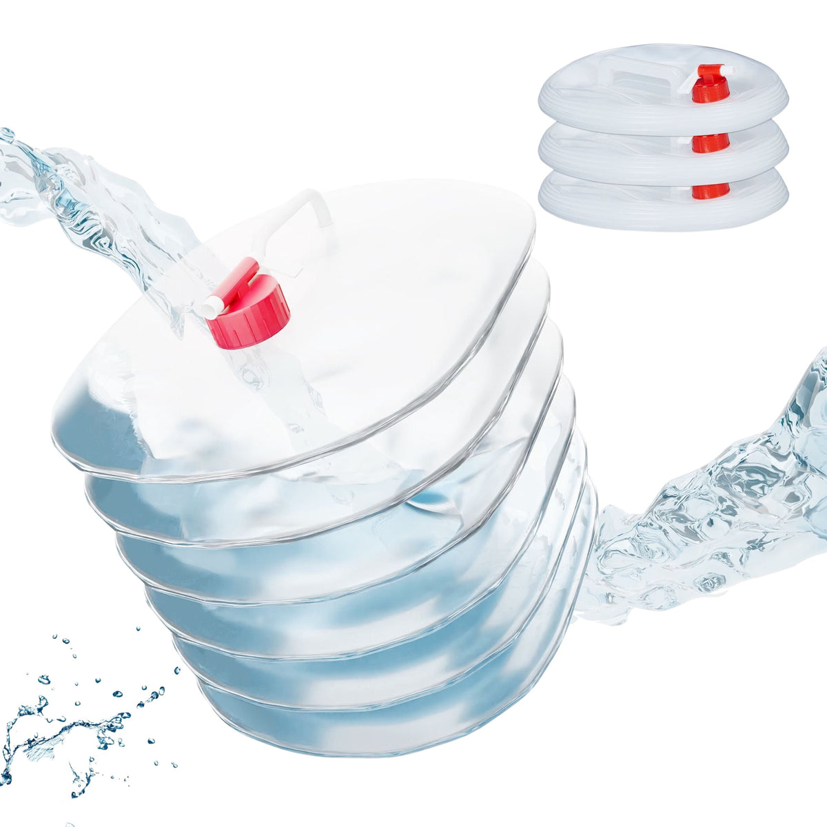 Oval collapsible capsules in a set of 4
