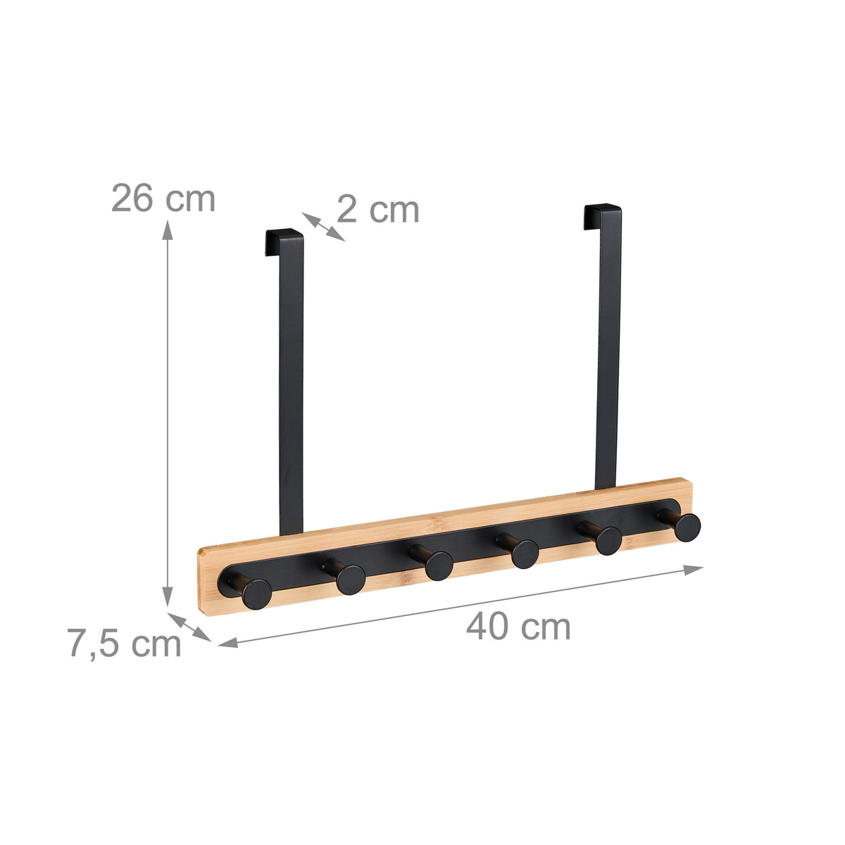Over Door Coat Rack with 6 Hooks for Hallways
