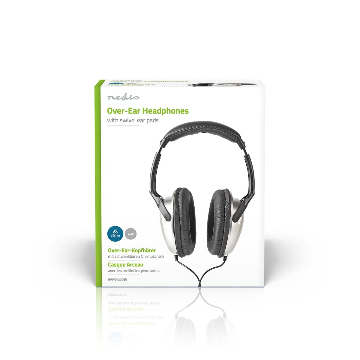 Over-Ear Wired Headphones | Cable length: 2.70 m | Volume Control | Silver / Black