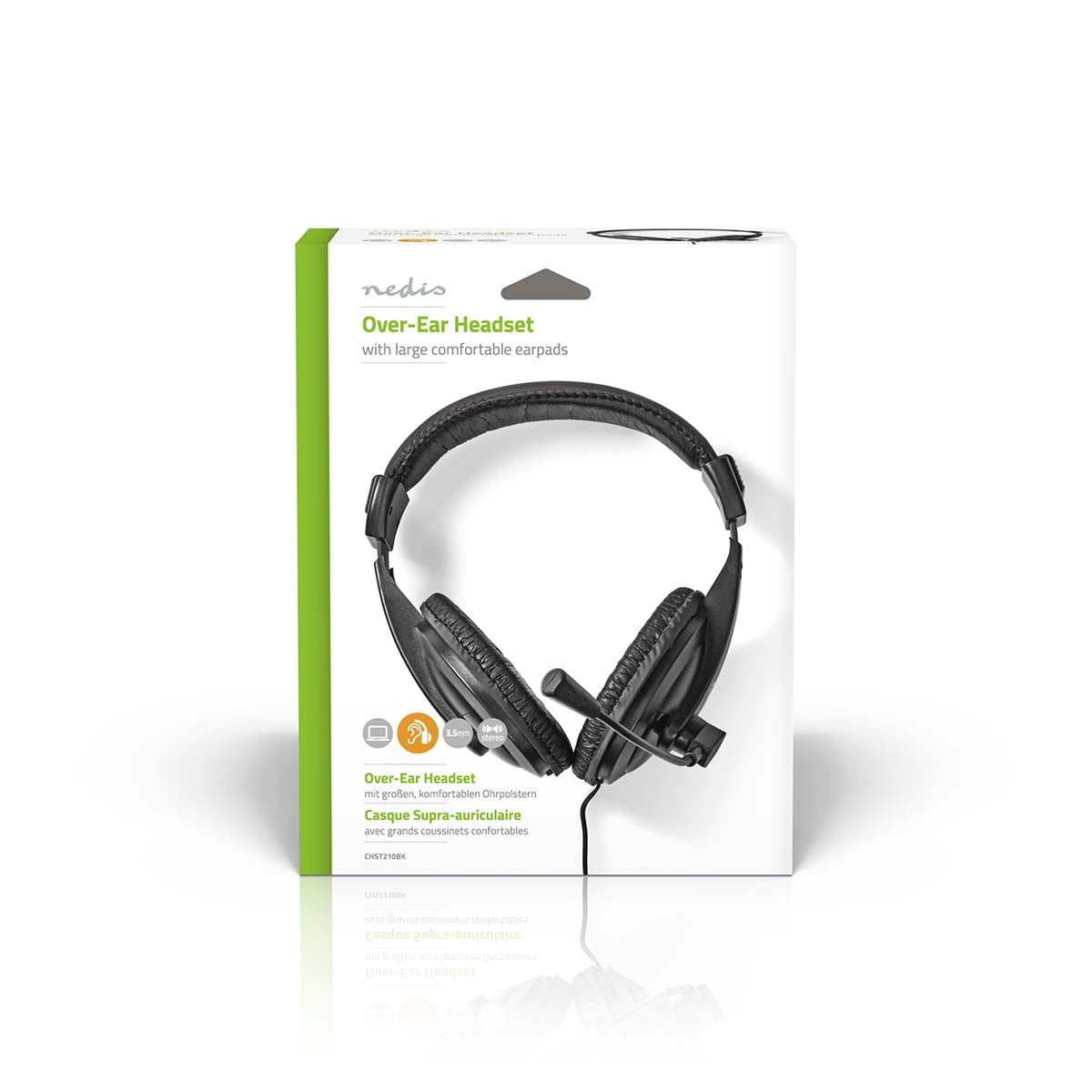 PC Headset | Over-Ear | Stereo | 1x 3.5 mm / 2x 3.5 mm | Fold-Away Microphone | Black