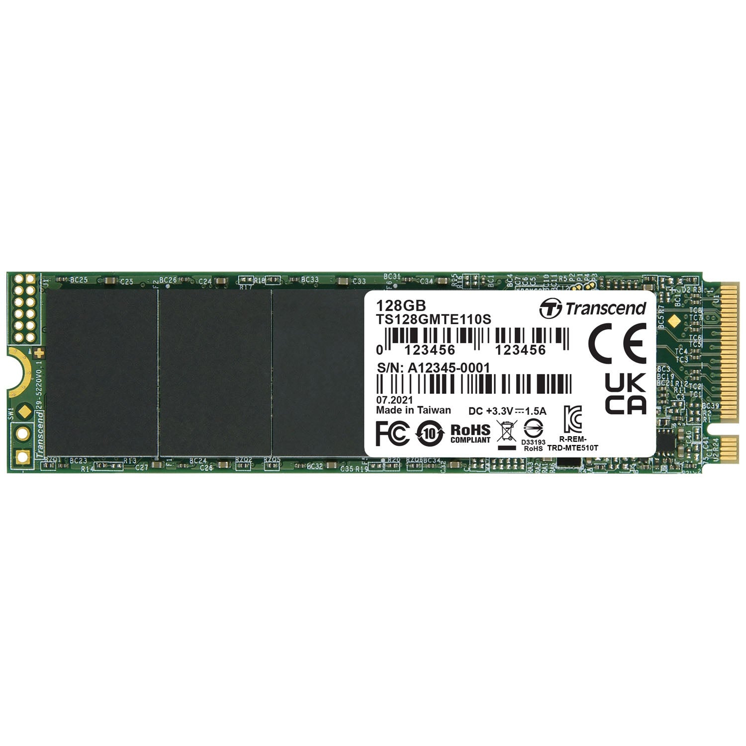 PCIe M.2 SSD Gen3 x4 NVMe 128Gb (R1500/W550)
