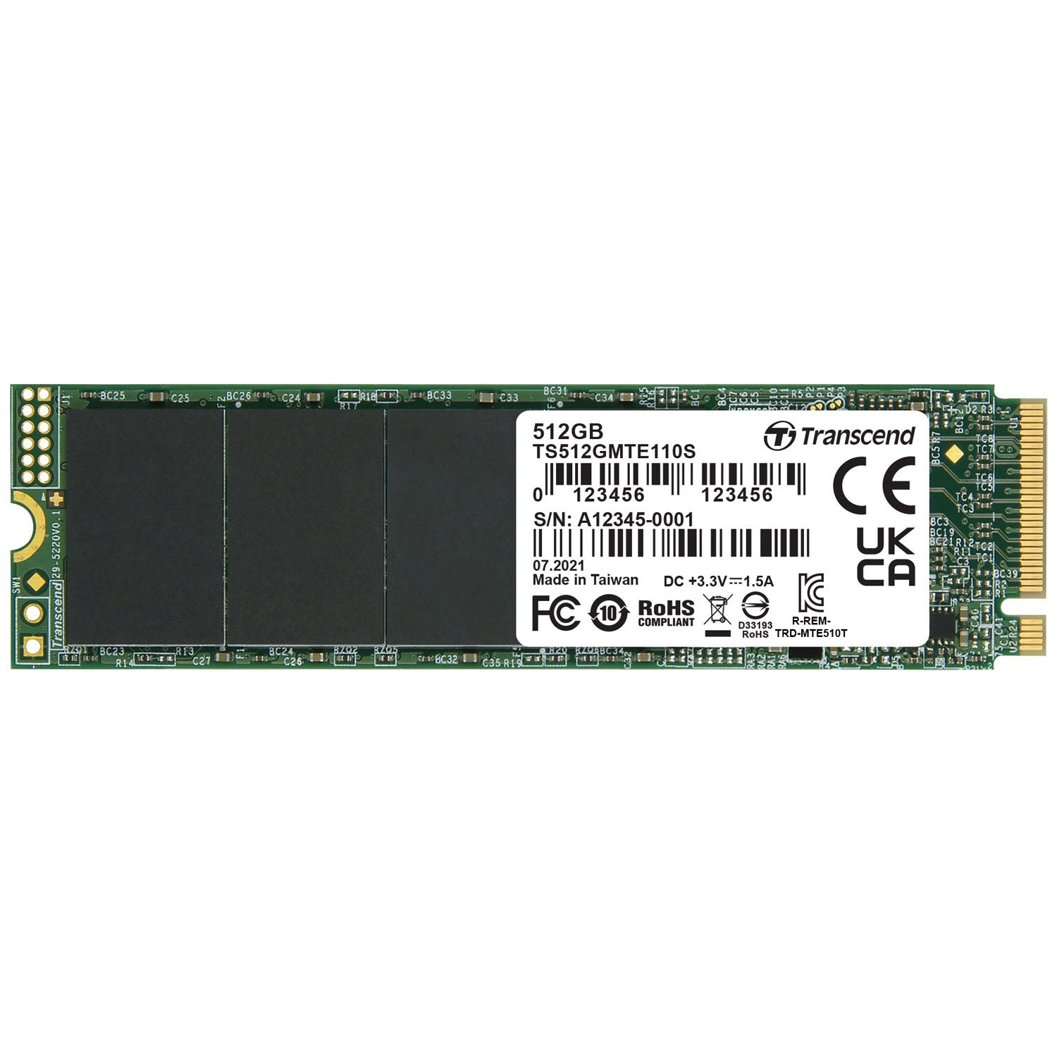 PCIe M.2 SSD Gen3 x4 NVMe 512Gb (R1700/W1400)