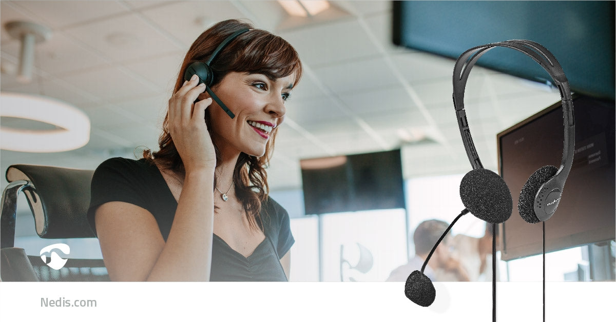 PC headset | On-Ear | Stereo | 2x 3.5mm | Foldable Microphone | Black