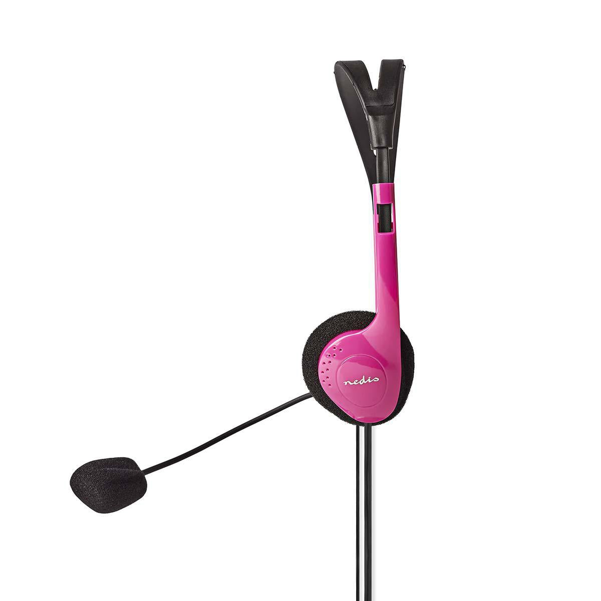PC headset | On-Ear | Stereo | 2x 3.5mm | Foldable Microphone | Pink