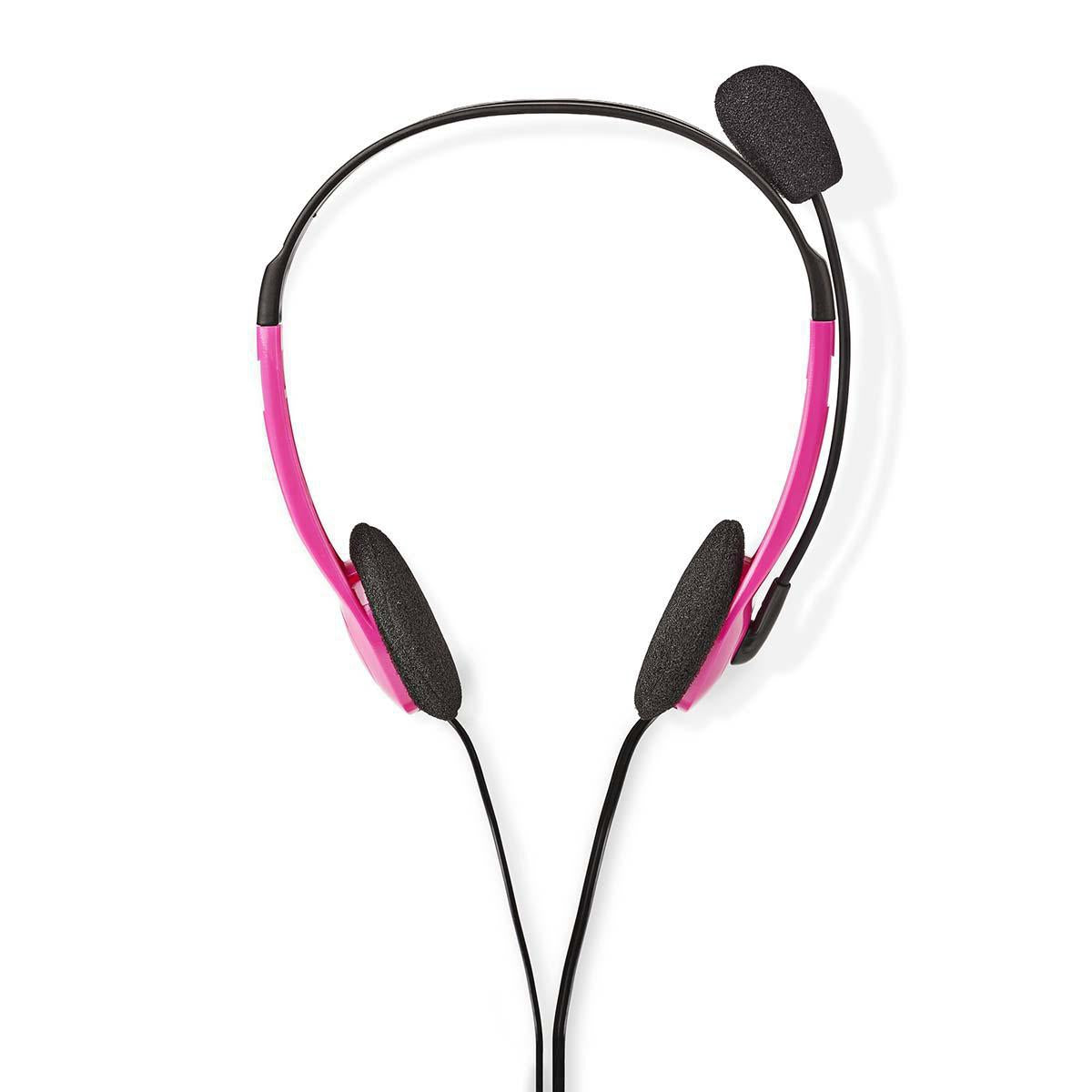 PC headset | On-Ear | Stereo | 2x 3.5mm | Foldable Microphone | Pink