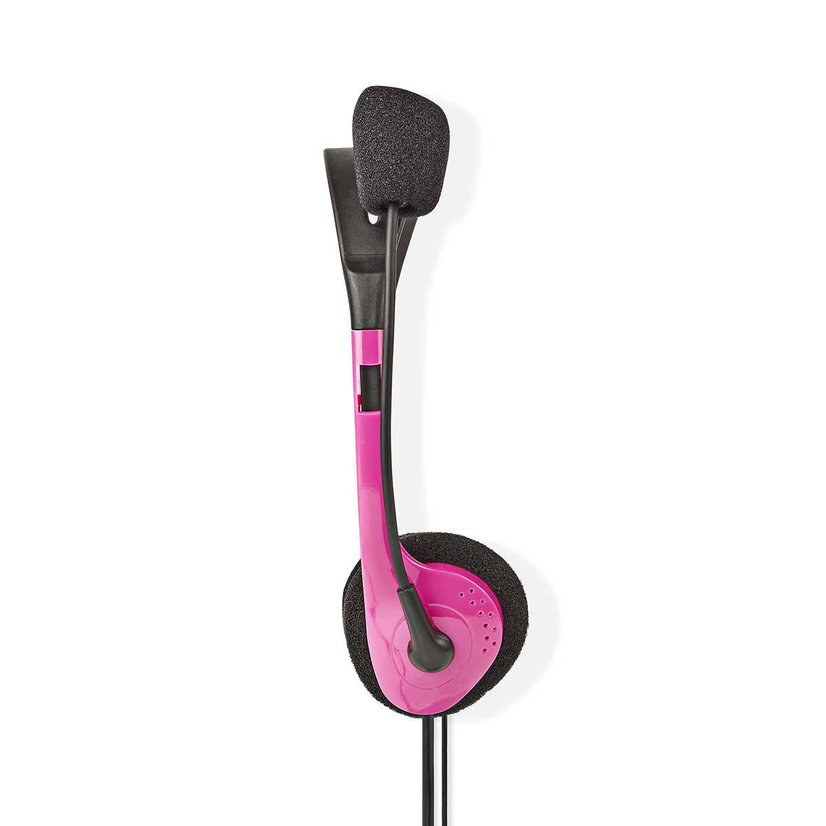 PC headset | On-Ear | Stereo | 2x 3.5mm | Foldable Microphone | Pink