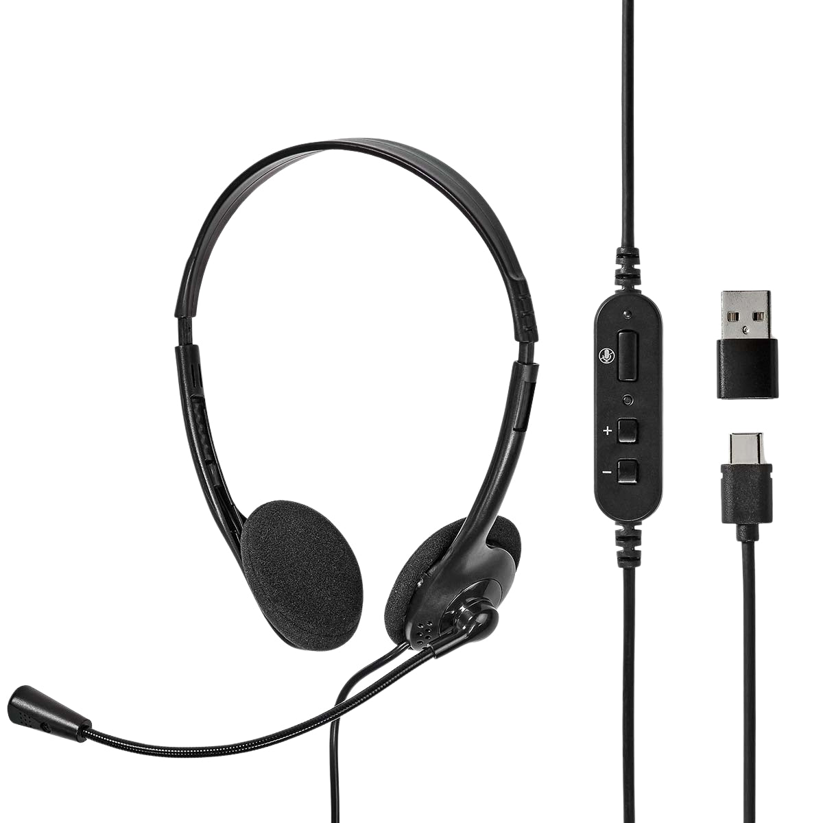 PC headset | On-Ear | Stereo | USB Type-A / USB Type-C™ | Foldable Microphone | Black