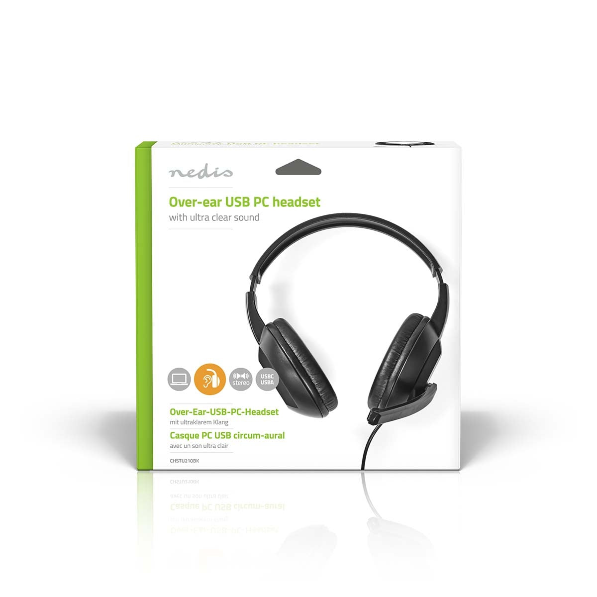 PC headset | Over-Ear | Stereo | USB Type-A / USB Type-C™ | Foldable Microphone | Black