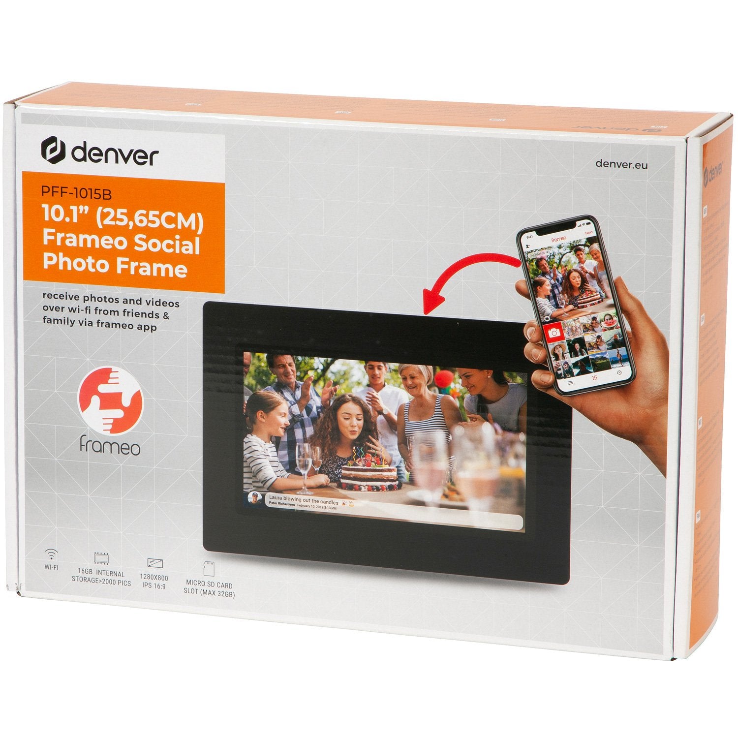 PFF-1015B 10.1" Smart photo frame with FRAMEO software Black