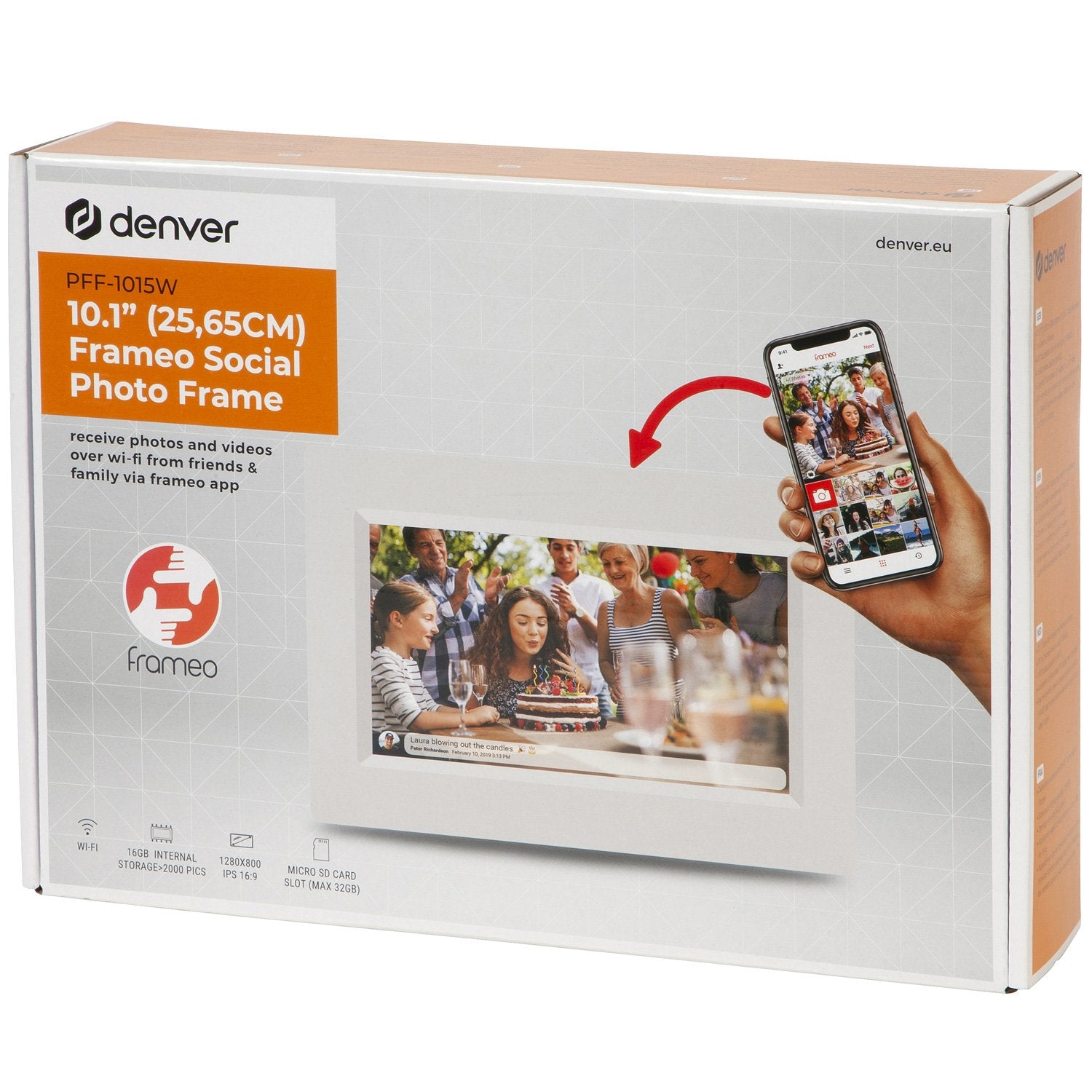 PFF-1015W 10.1" Smart photo frame with FRAMEO software White