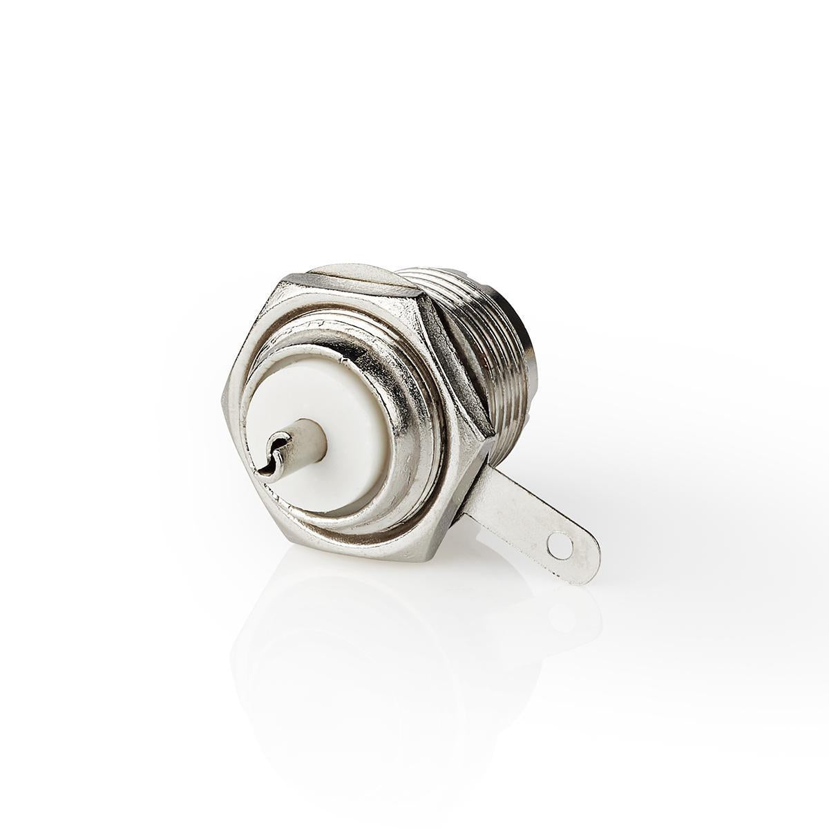 PL259 Contact | Straight | Female | Nickel Plated | 75 Ohm | Chassis | Cable input diameter: 5.0 mm | Metal | Silver | 25 pcs. | Plastic bag