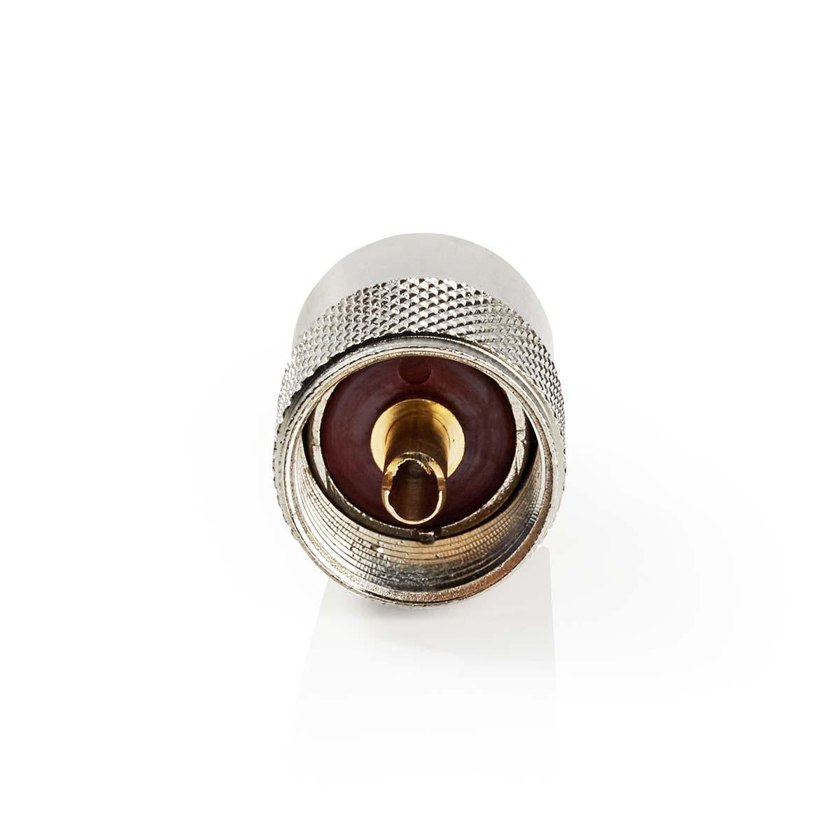 PL259 Contact | Straight | Male | Nickel Plated | 75 Ohm | Solder | Cable input diameter: 6.0 mm | Metal | Silver | 25 pcs. | Envelope