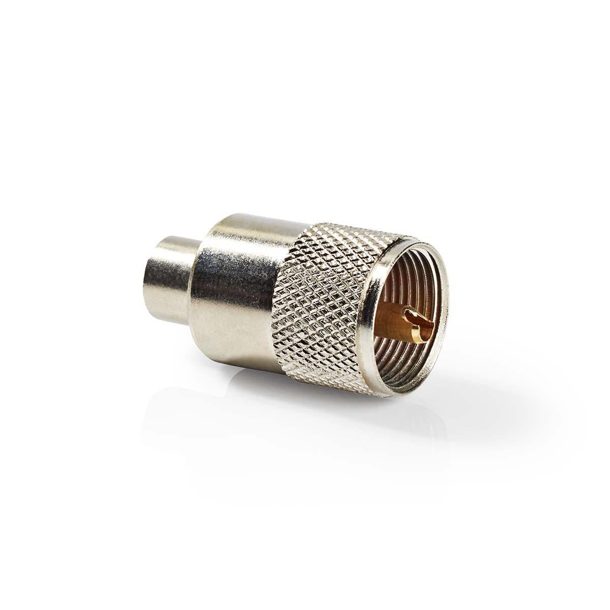 PL259 Contact | Straight | Male | Nickel Plated | 75 Ohm | Solder | Cable input diameter: 6.0 mm | Metal | Silver | 25 pcs. | Envelope