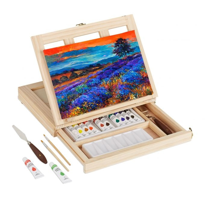Paint box with easel