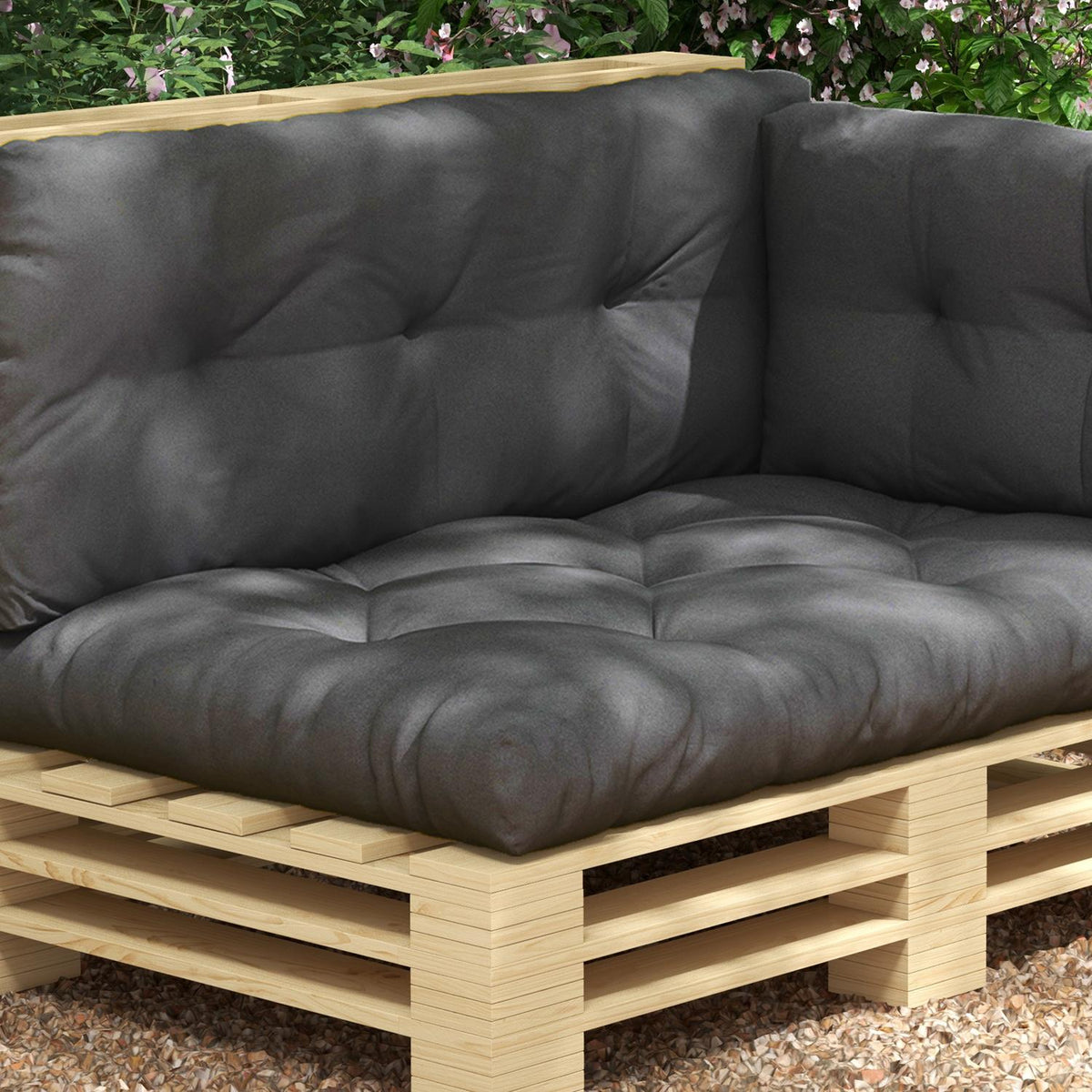 Pallet Cushion Set Of 3 Bench Cushion Seat Cushions With Uv Protection Garden Bench Cushion Cushion For Garden Balcony Dark Gray