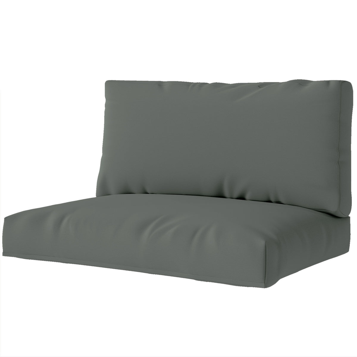 Pallet cushions set of 2, removable seat cushions, pallet cushions with backrest, outdoor cushions, pallet supports for Euro pallets, pallet sofa, pallet furniture, 120 x 80 x 20 cm, dark gray
