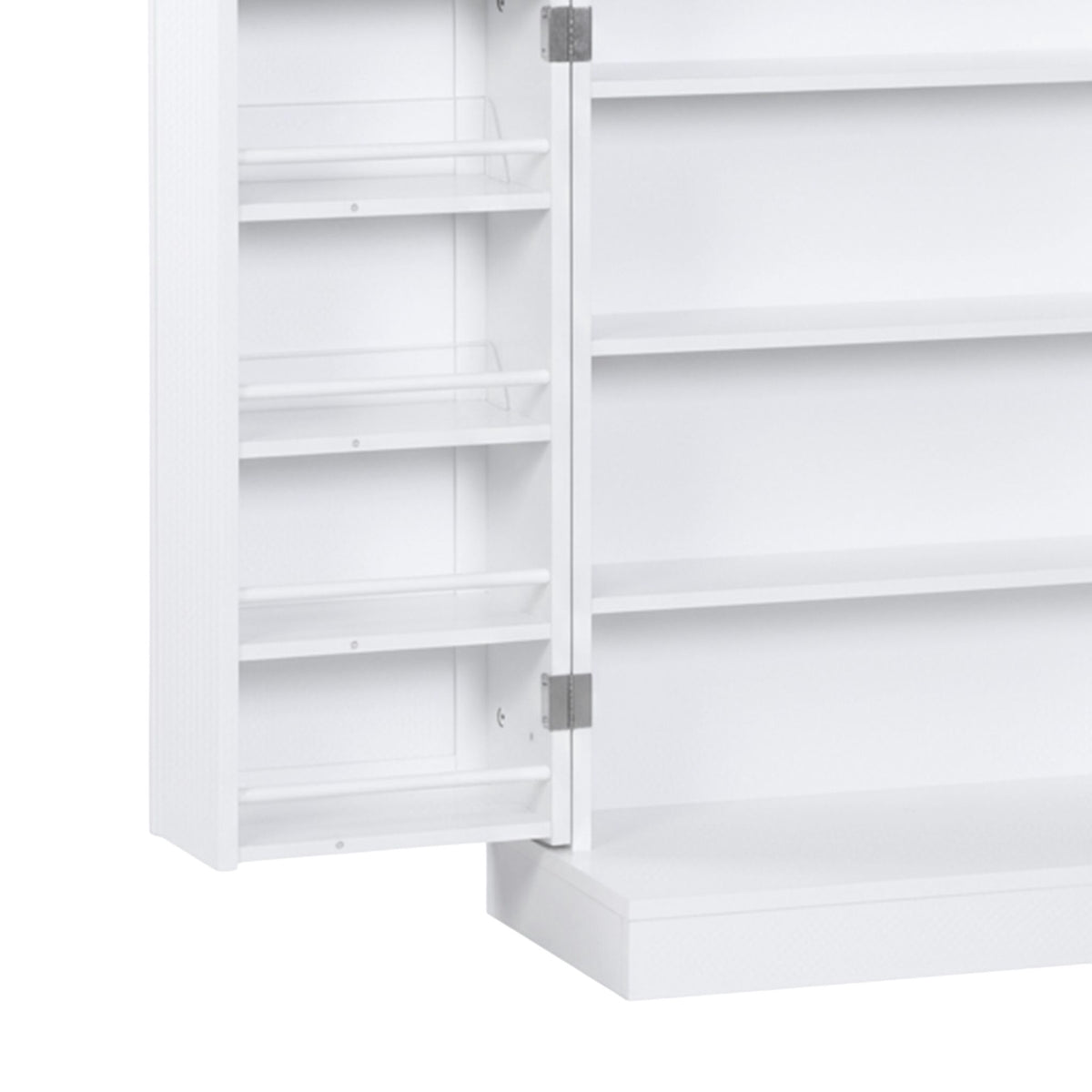 Pantry Cupboard with Adjustable Shelves and Door Rack