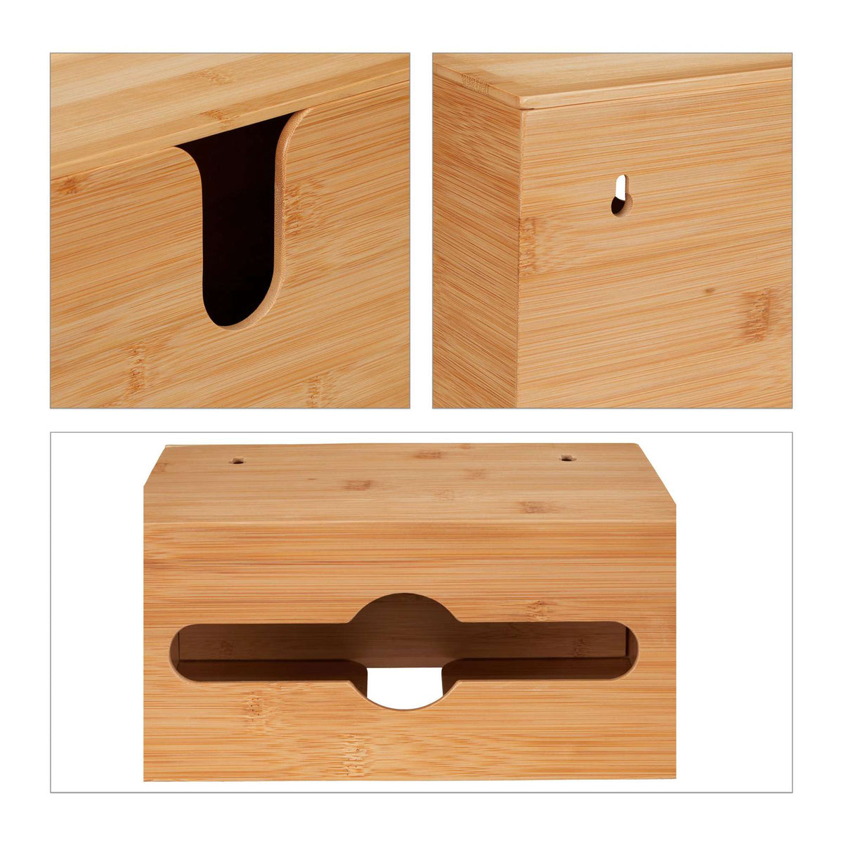 Paper Towel Dispenser Bamboo With Lid