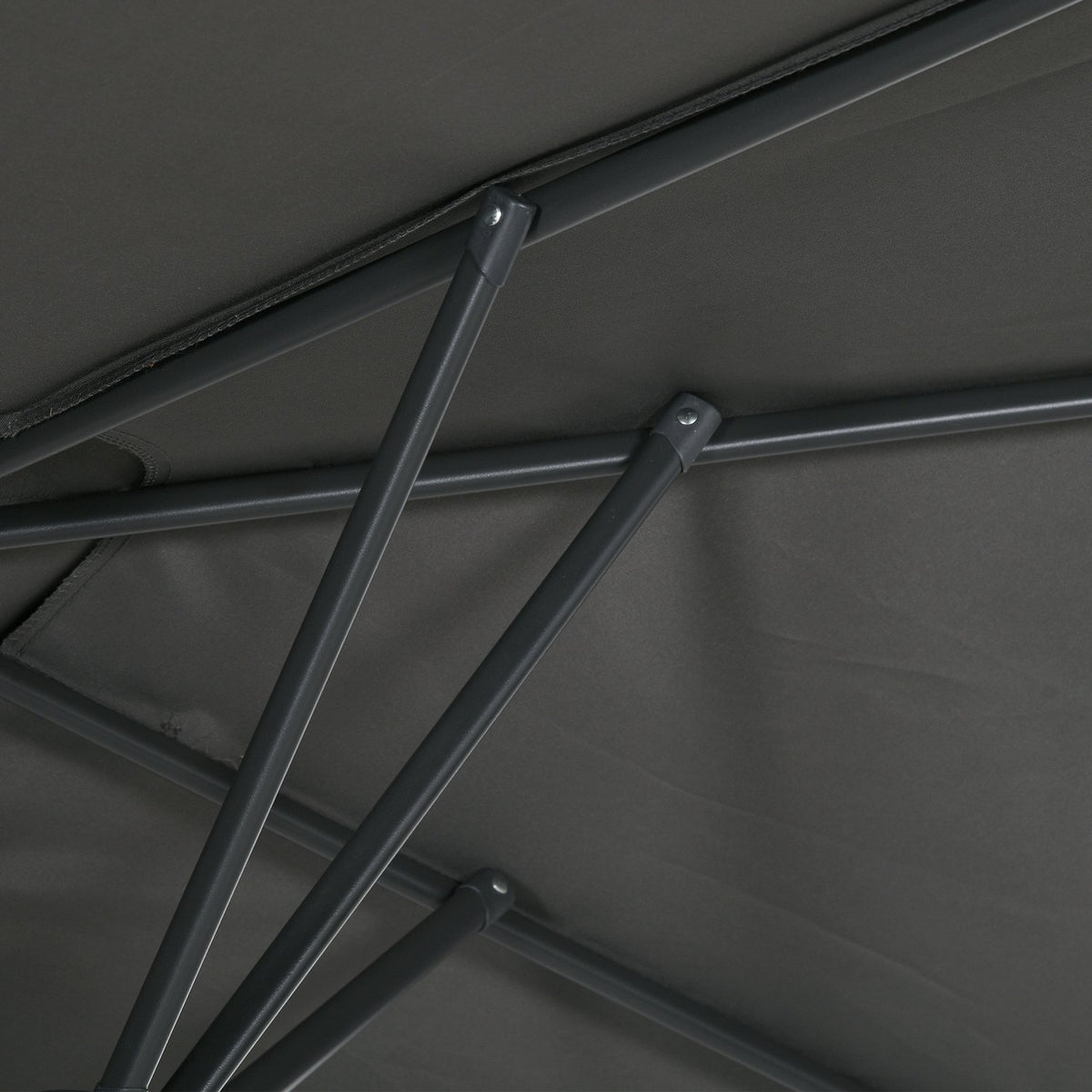 Parasol, 150 x 295cm Garden Umbrella, Double Parasol with Adjustable Tilt Angle, Market Umbrella for Patio, Polyester, Grey