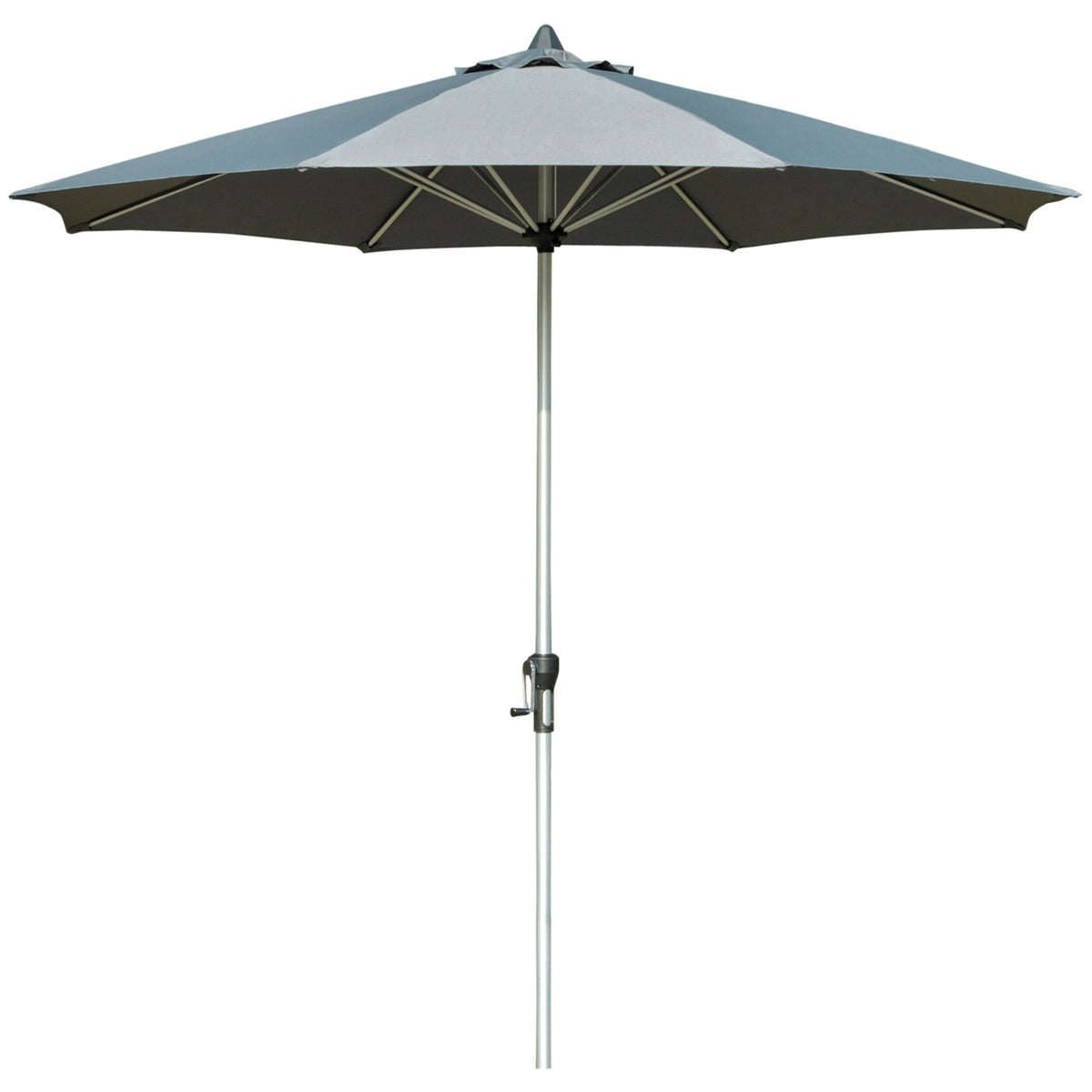 Parasol 2.7M Balcony Market Umbrella 8 Ribs Sun Protection Aluminum Polyester Dark Gray