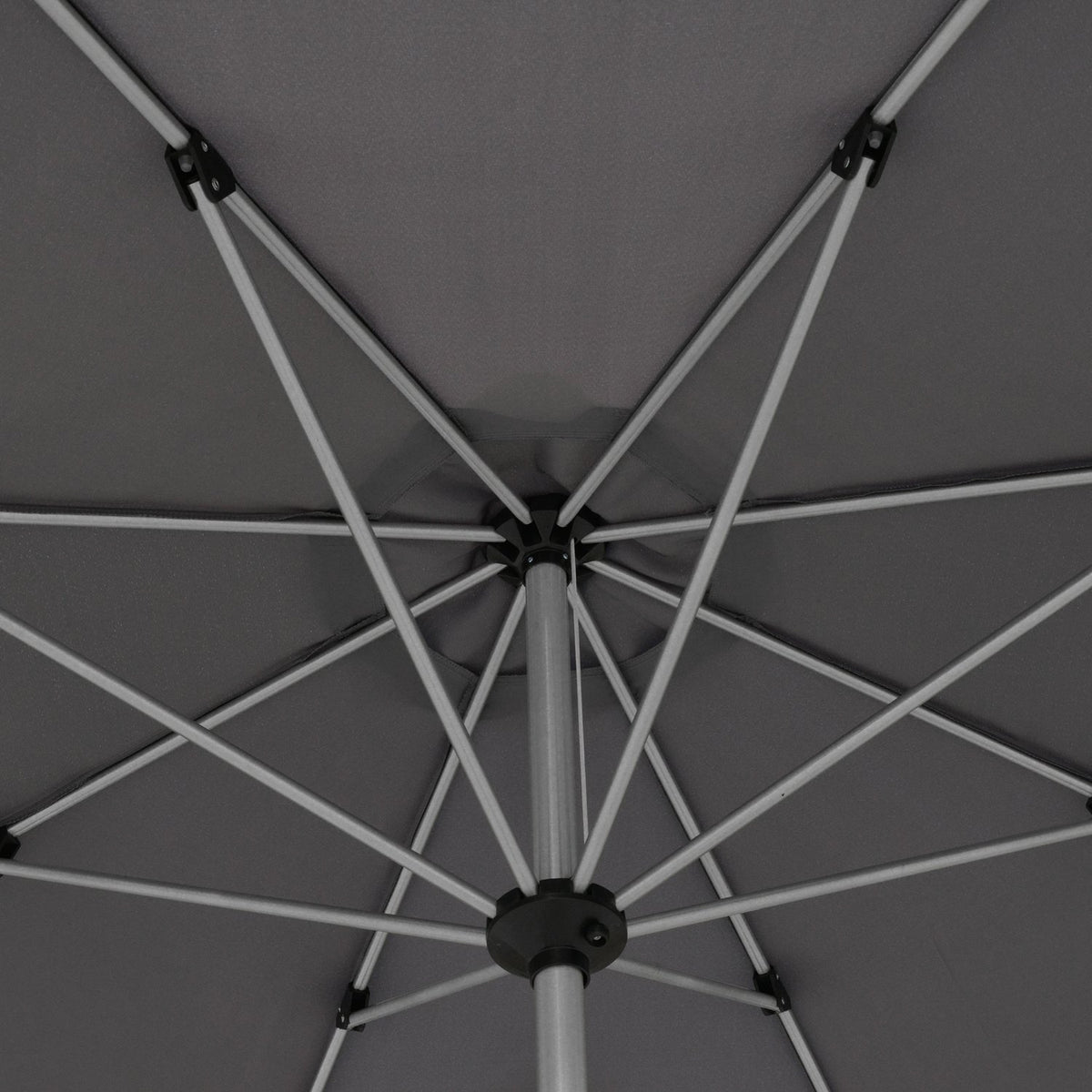 Parasol 2.7M Balcony Market Umbrella 8 Ribs Sun Protection Aluminum Polyester Dark Gray