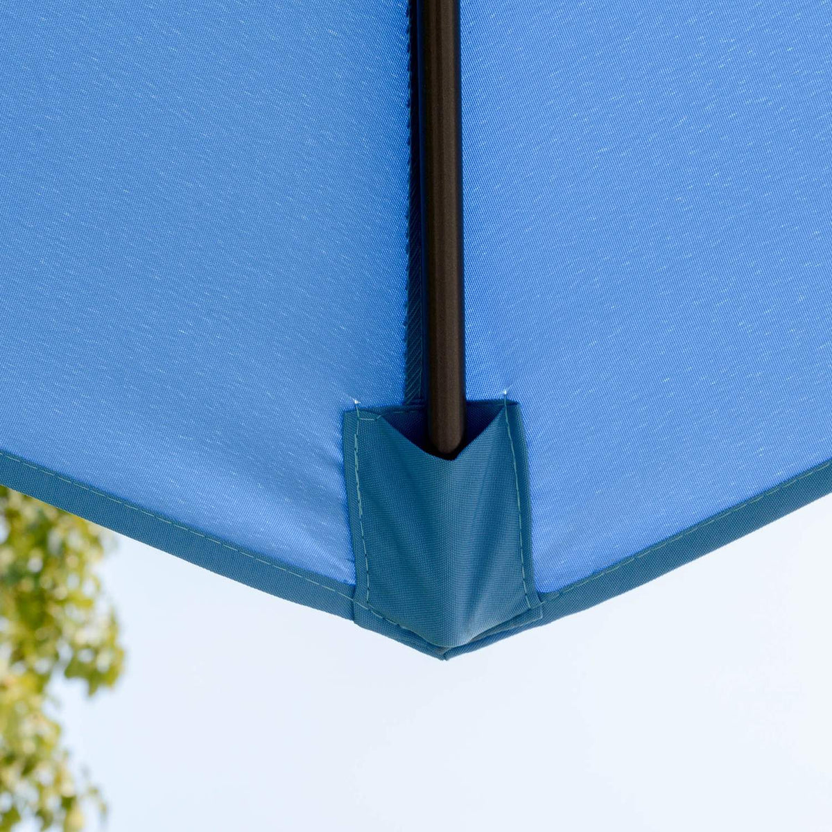 Parasol Cantilever Umbrella Ø2.67 X 2.7 M Crank Umbrella With Double Roof Cross Base Steel Outdoor Sun Protection Polyester Steel Blue