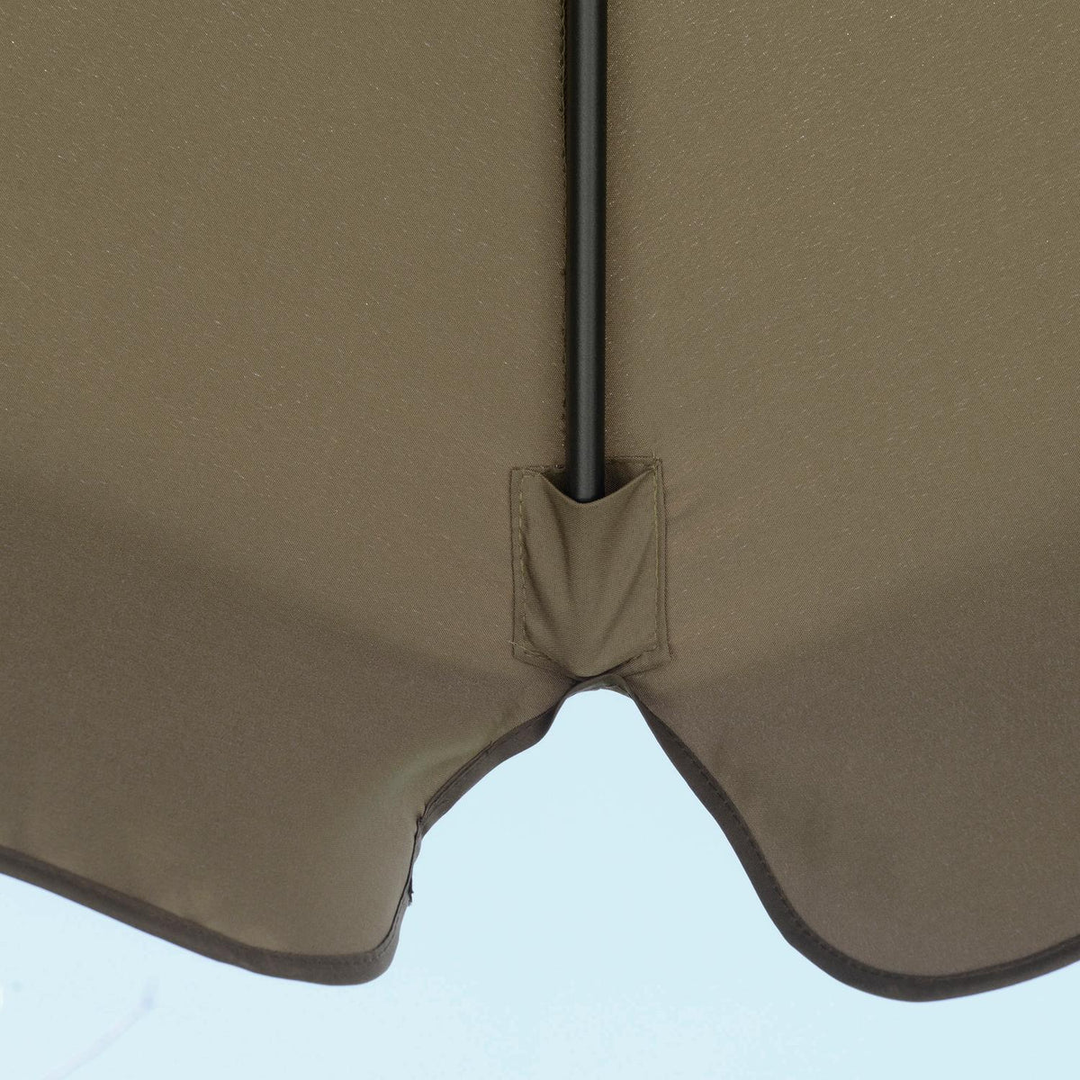 Parasol Cantilever Umbrella With Hand Crank Ruffles Diameter 2.65 X 2.65 H M Garden Umbrella Sun Protection Garden Balcony Coffee