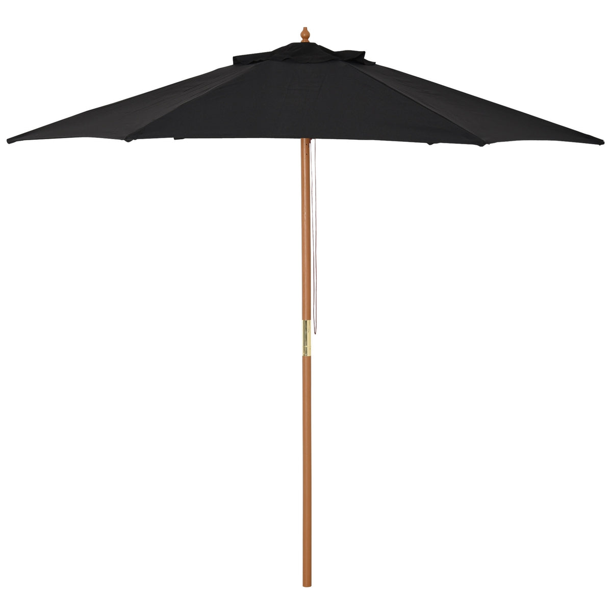 Parasol Garden Umbrella 3-Tier, Sun Protection, Bamboo & 180/㎡ Polyester, Black, Ø2.5X2.3M