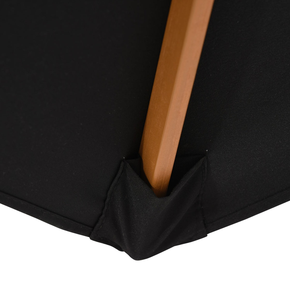 Parasol Garden Umbrella 3-Tier, Sun Protection, Bamboo & 180/㎡ Polyester, Black, Ø2.5X2.3M