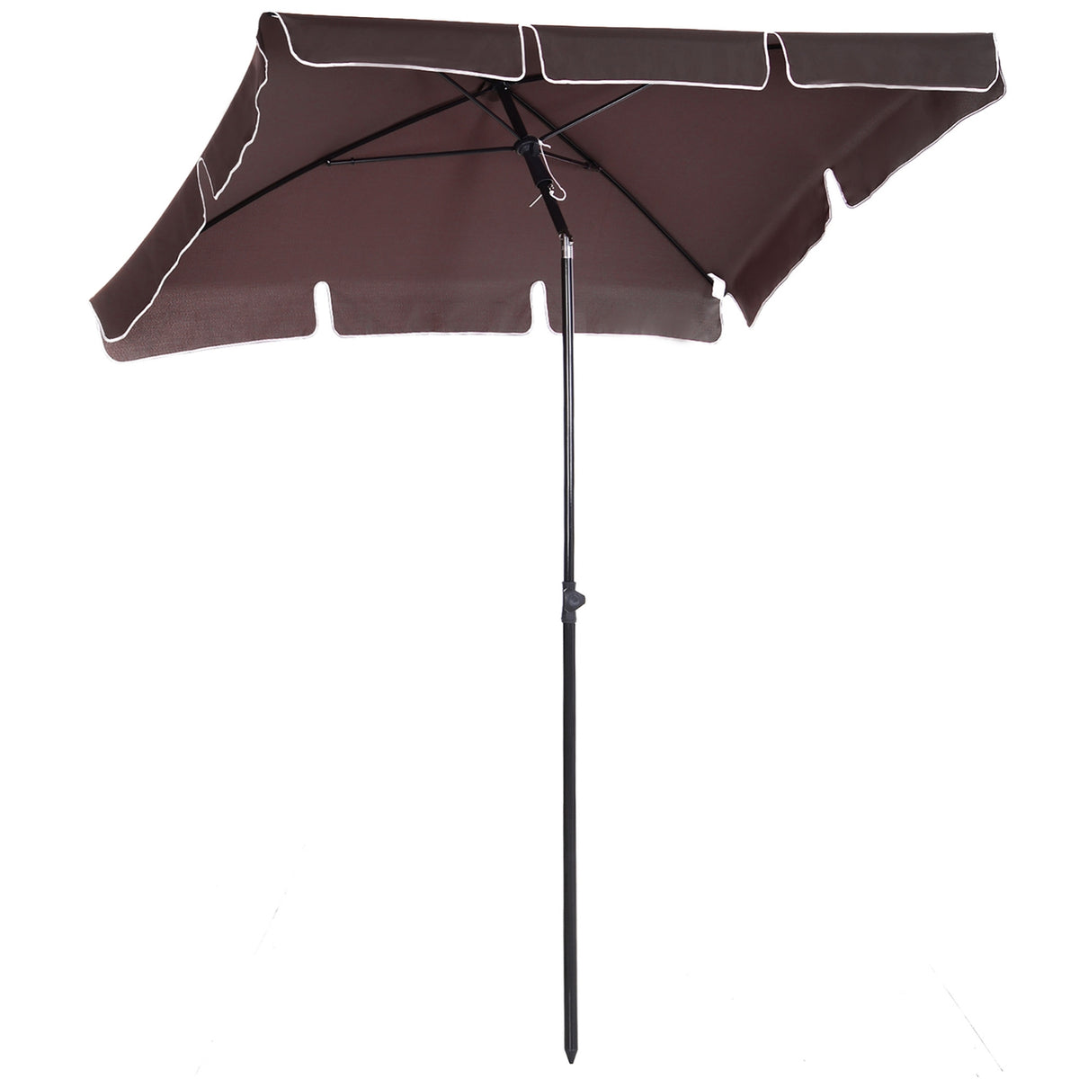 Parasol Garden Umbrella Foldable With Uv Protection, Ideal For The Beach And Balcony, Coffee Brown And Black
