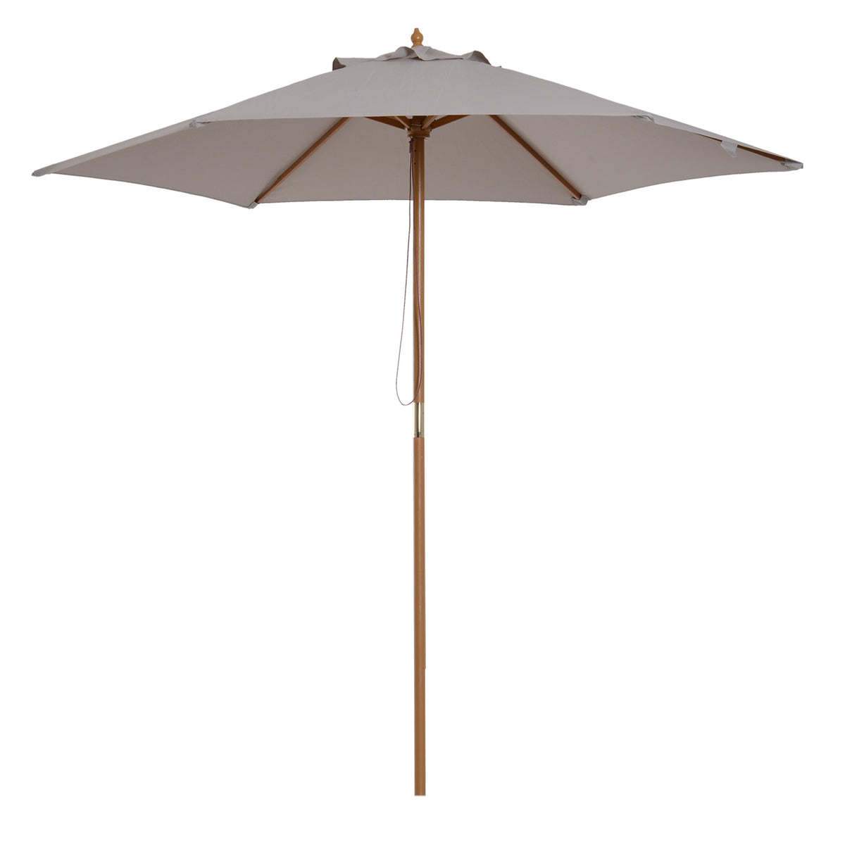 Parasol Garden Umbrella With 3-Tier Sun Protection, Bamboo & 180/㎡ Polyester, Gray, Ø2.5 X 2.3 M