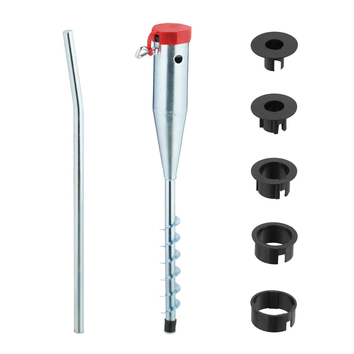 Parasol Ground Anchor – Steel Lawn Spike with Adapters