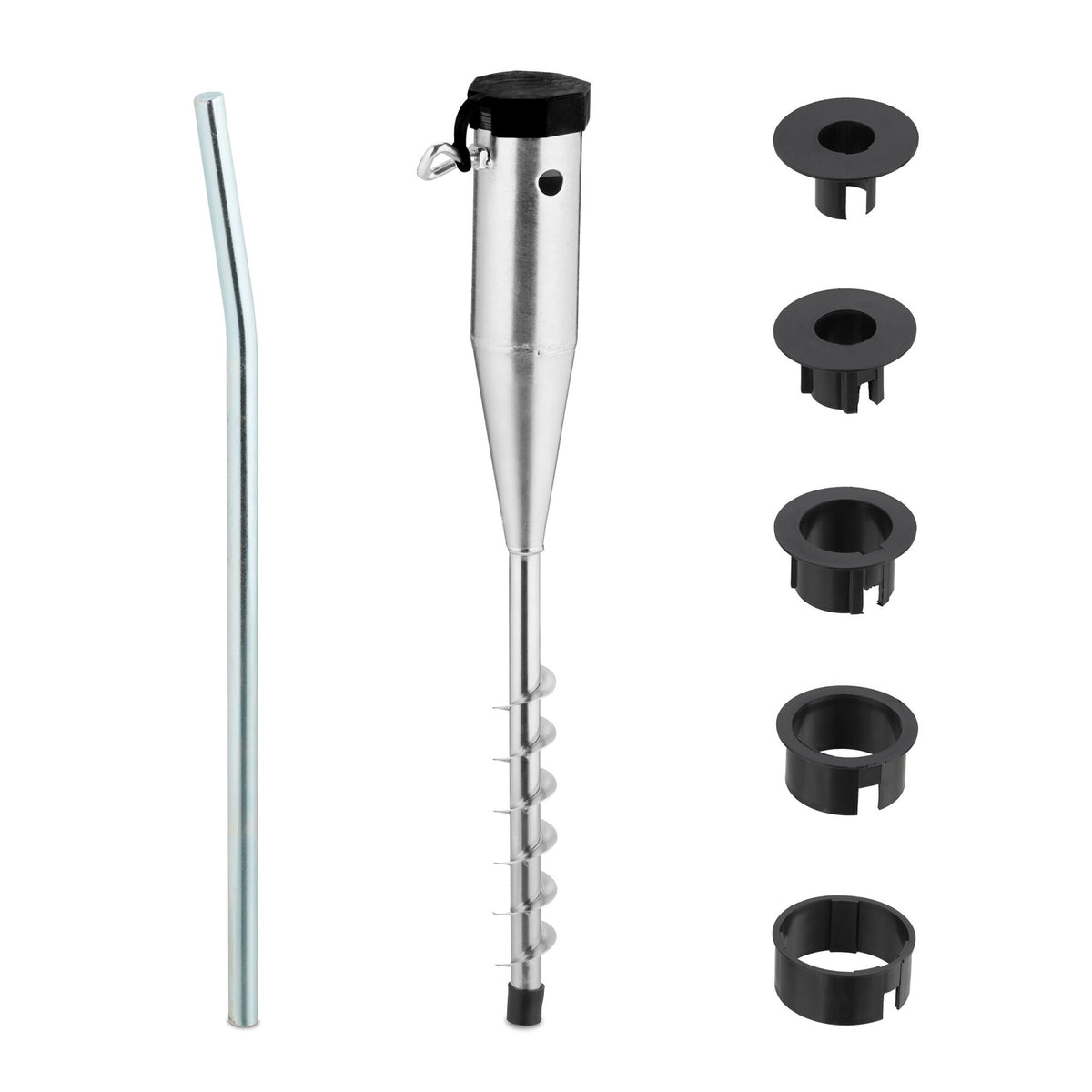Parasol Ground Anchor – Steel Lawn Spike with Adapters