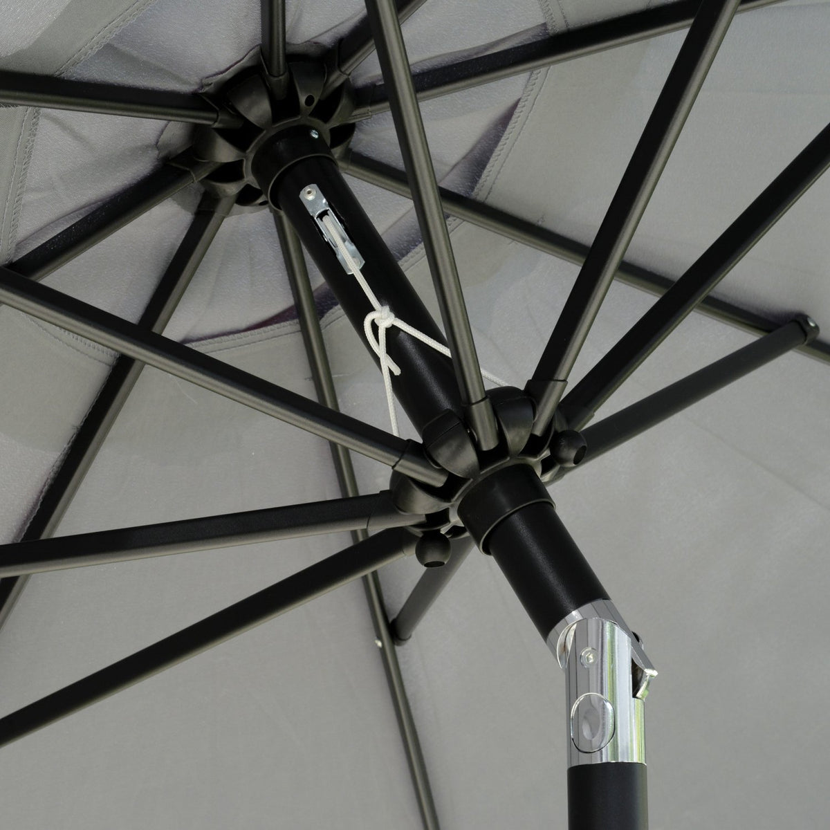 Parasol Patio Umbrella With Uv Protection 50+, Ø2.66M, 8 Ribs, Adjustable, Dark Grey